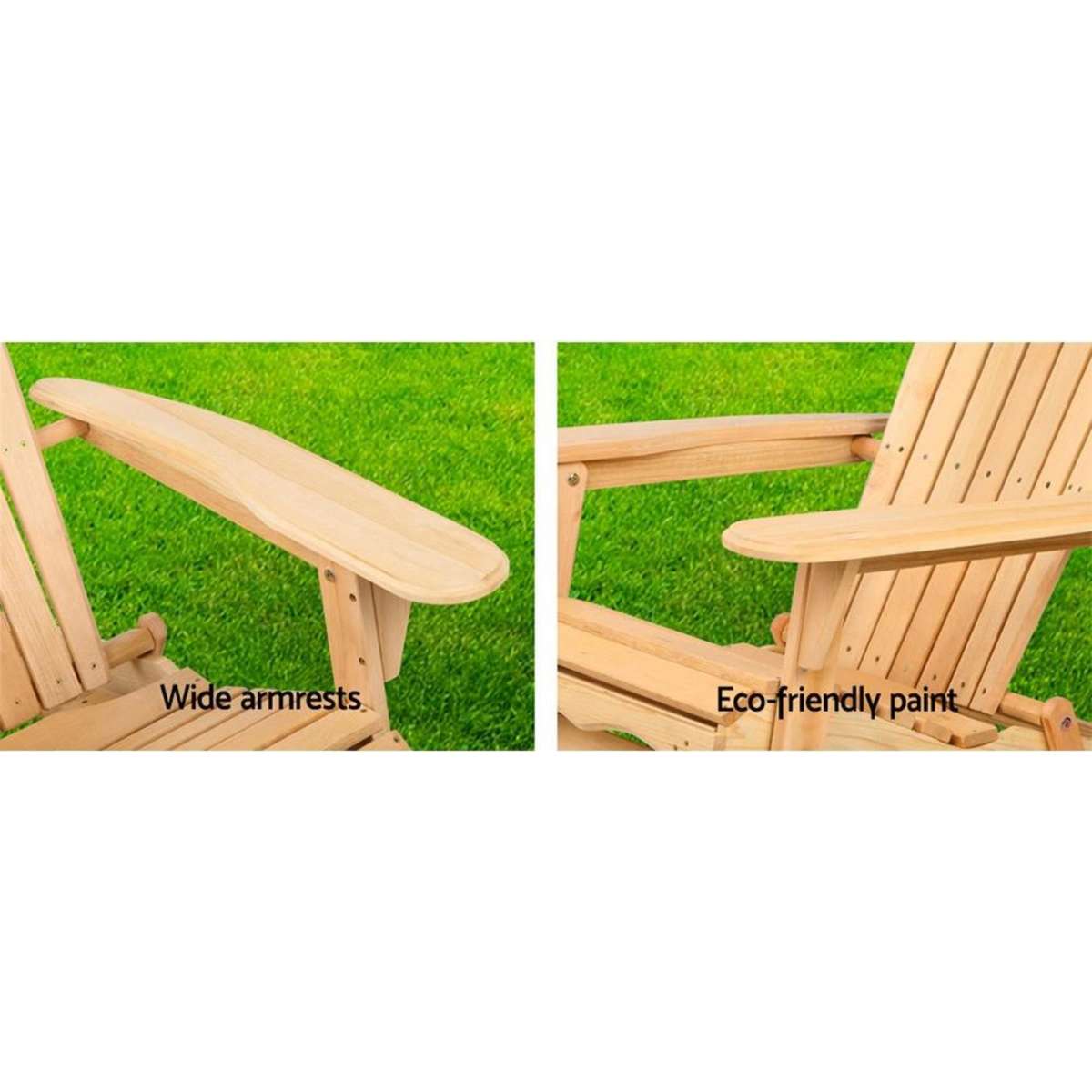 Gardeon Adirondack Outdoor Chairs Wooden Beach Chair Patio Furniture