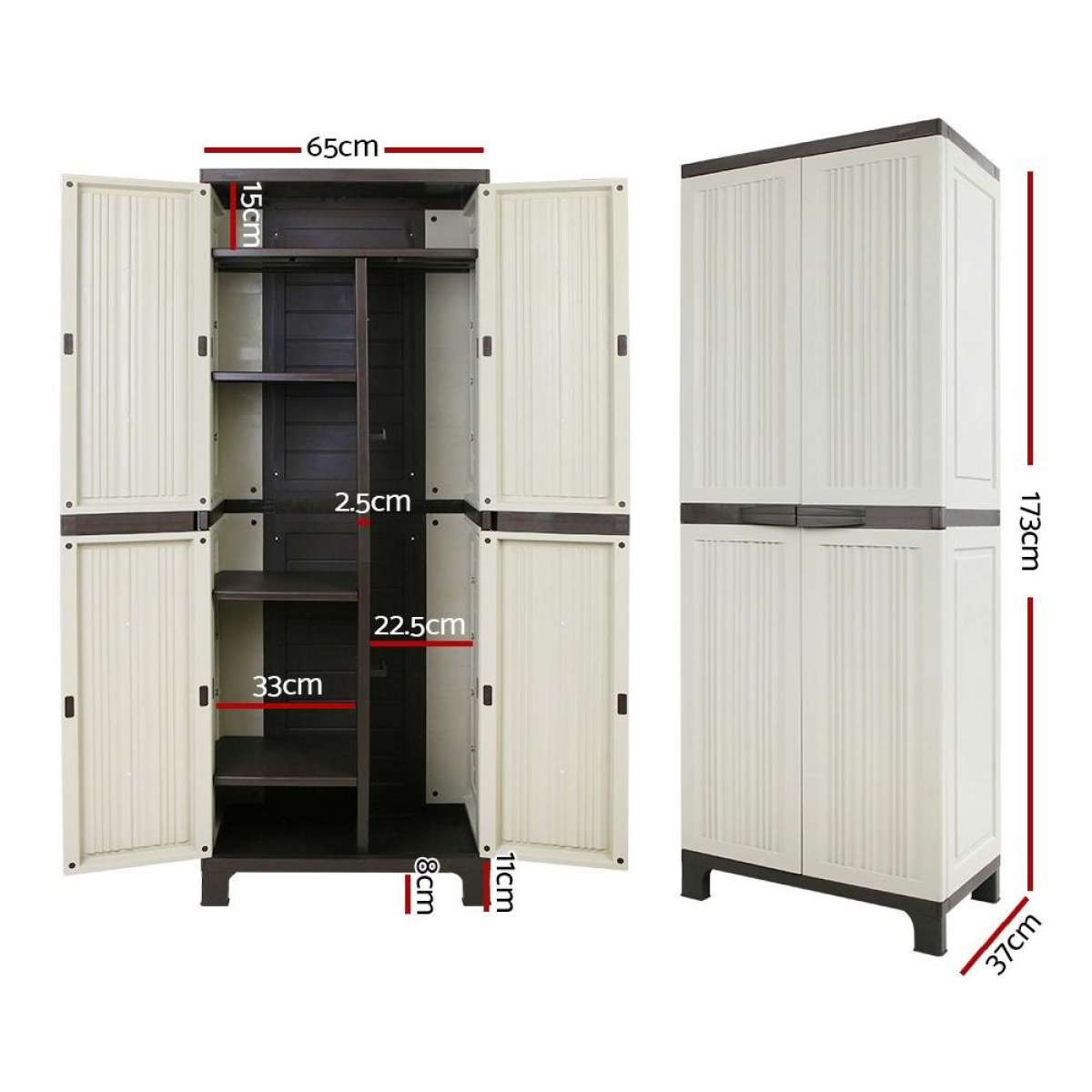Gardeon Outdoor Storage Box 173cm Lockable Cupboard Sheds