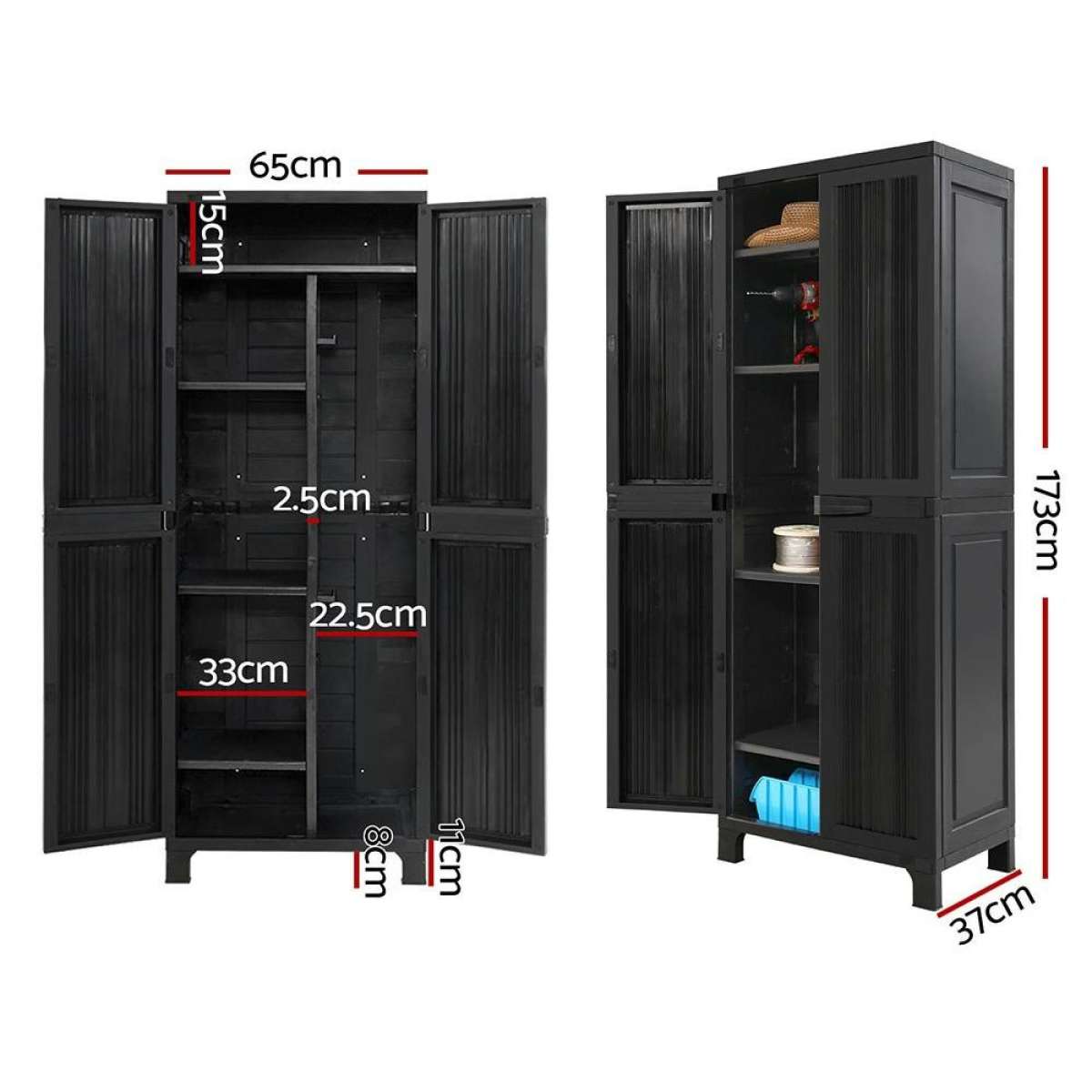 Gardeon 173cm Outdoor Storage Box Lockable Cupboard Sheds