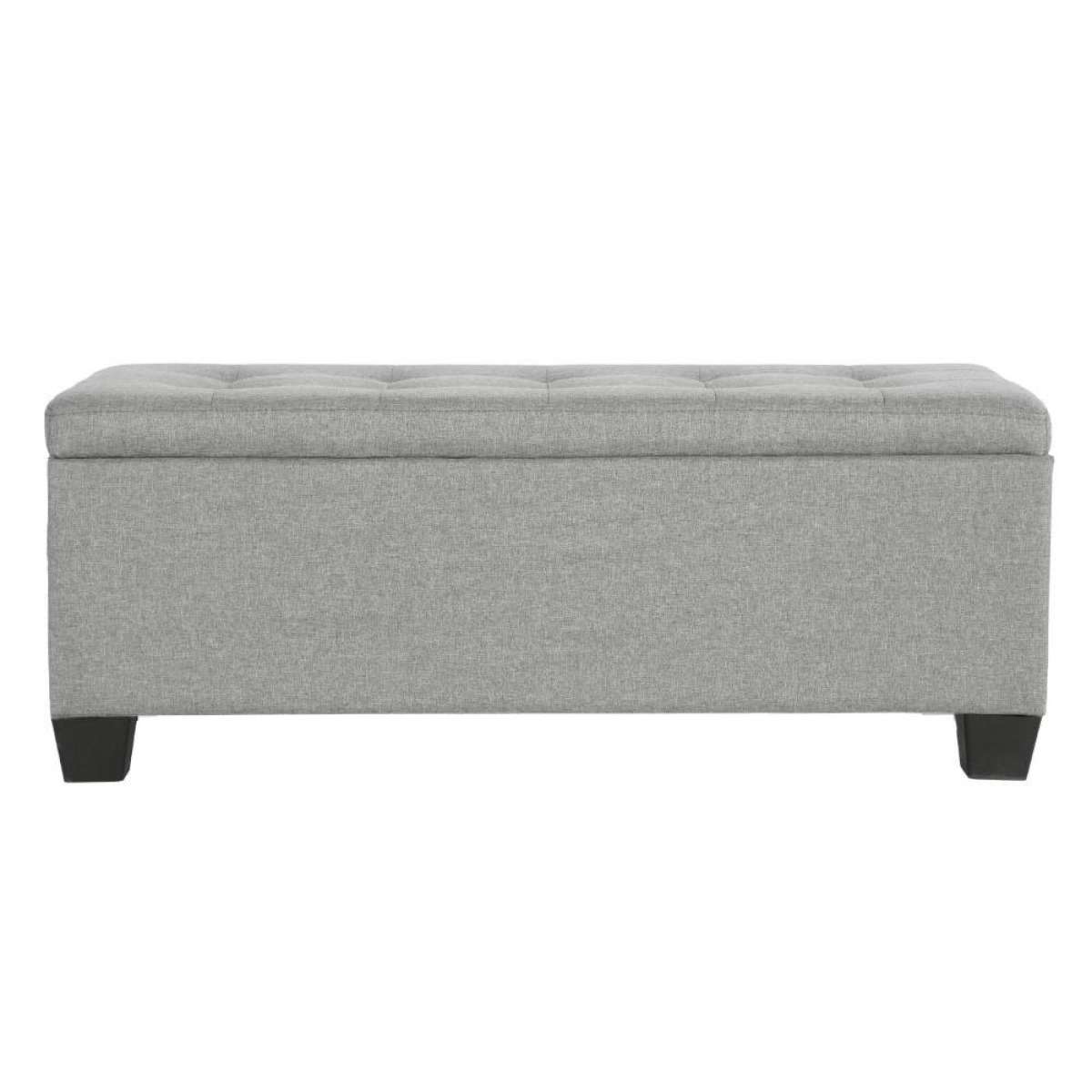 Artiss Storage Ottoman Blanket Box 97cm Linen Light Grey Woolworths