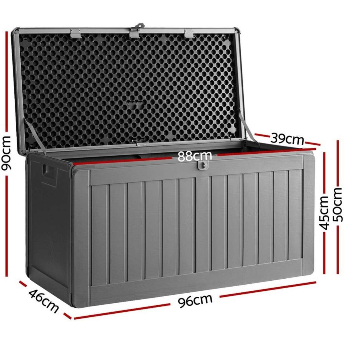 Gardeon Outdoor Storage Box 190L Container Lockable Garden Bench Tool ...