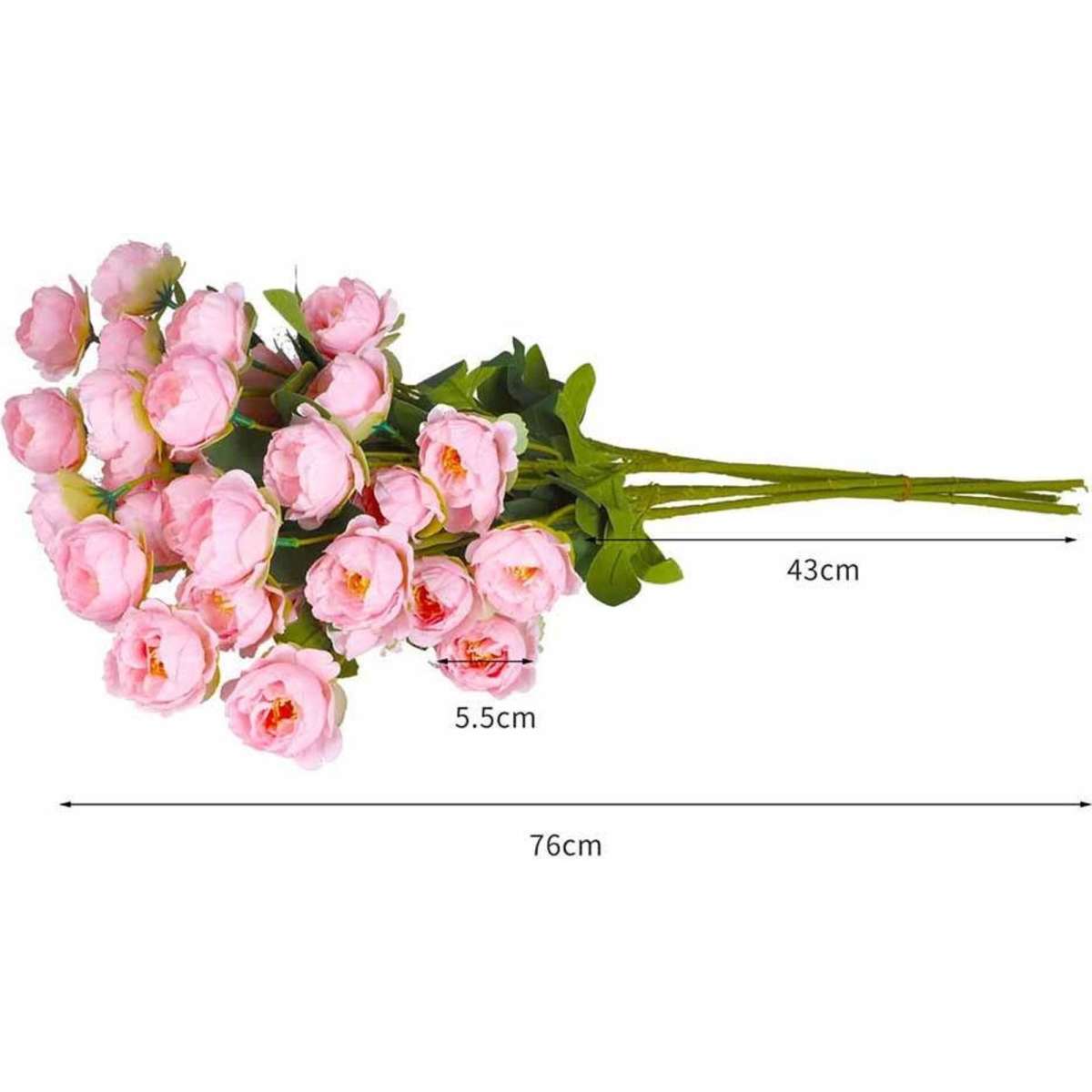 Lambu 6 x Artificial Flowers Silk Roses Bouquet Bunch Heads Garland