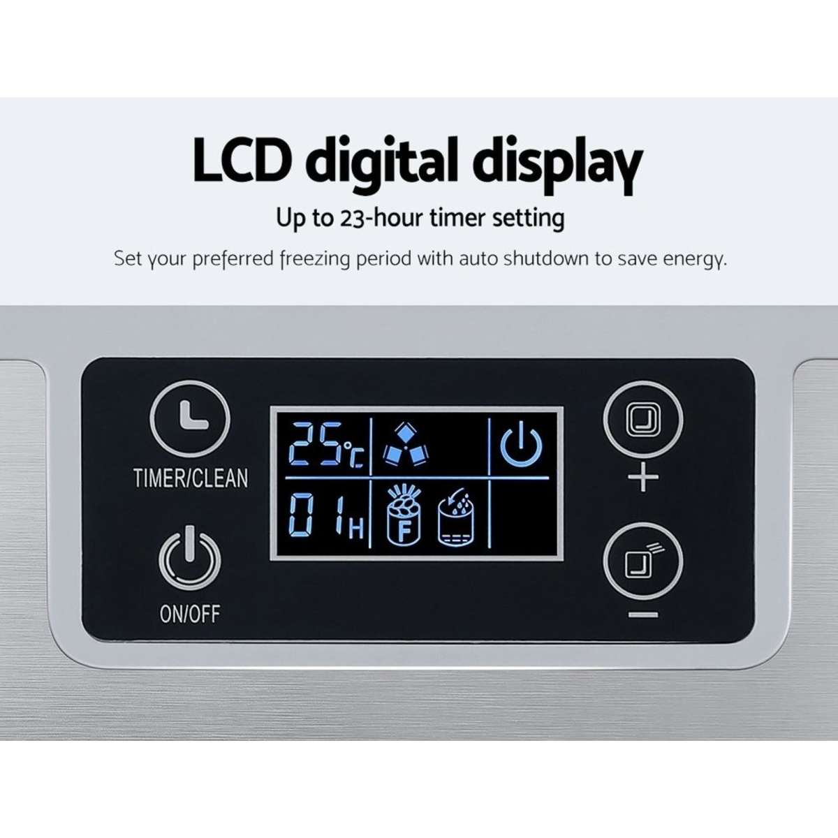 Devanti Ice Maker Machine Commercial Portable Ice Cube Tray Countertop