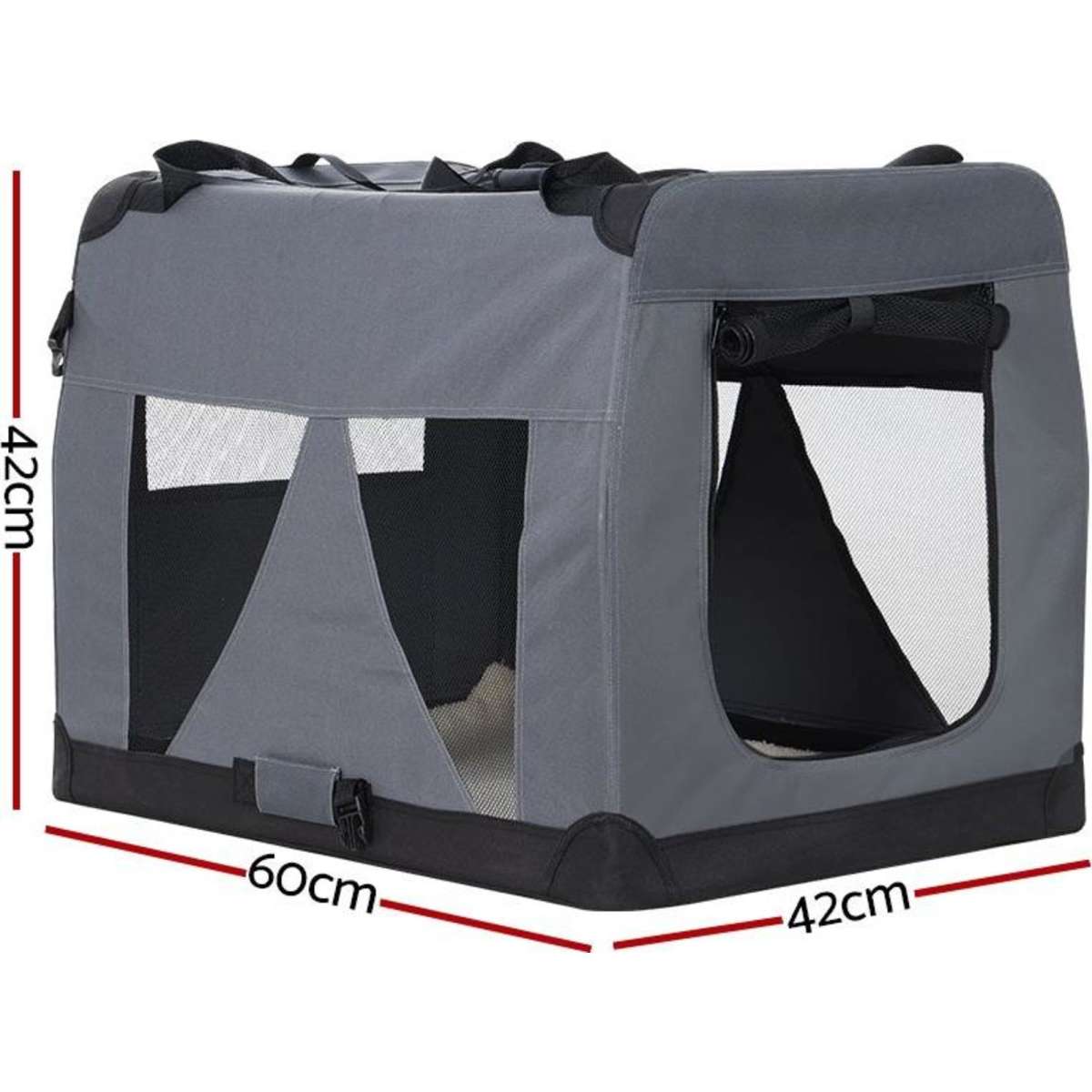 i.Pet Pet Carrier Soft Crate Dog Cat Travel 60x42CM Portable Foldable