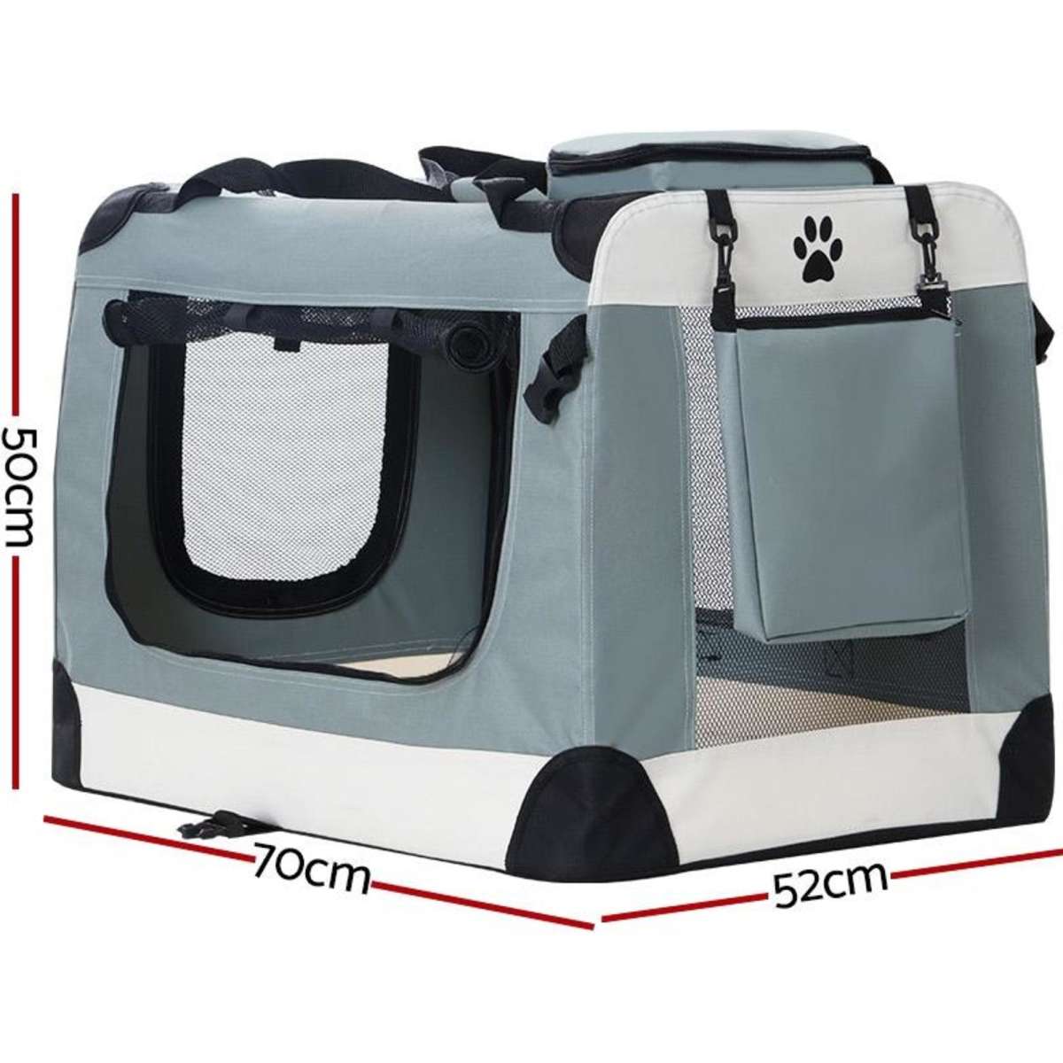 i.Pet Pet Carrier Soft Crate Dog Cat Travel 70x52CM Portable Foldable
