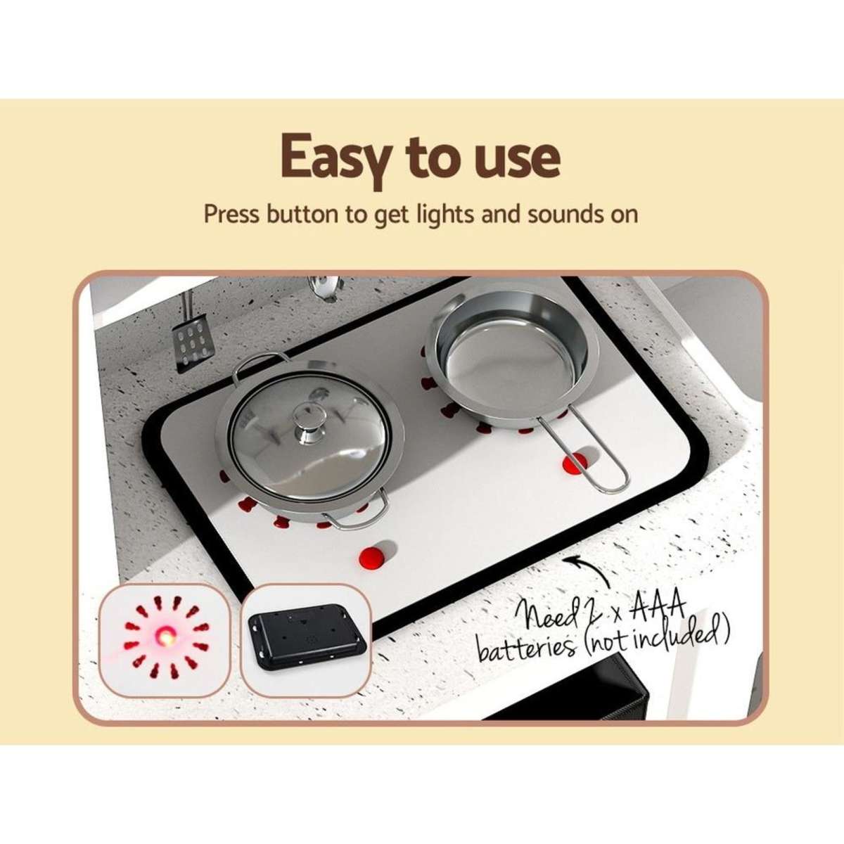 Keezi Kids Kitchen Play Set Wooden Pretend Toy Children Cooking