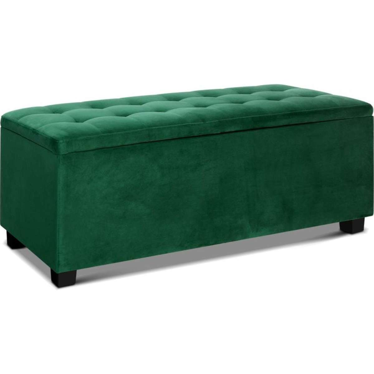 Artiss Storage Ottoman Blanket Box 98cm Velvet Green Woolworths