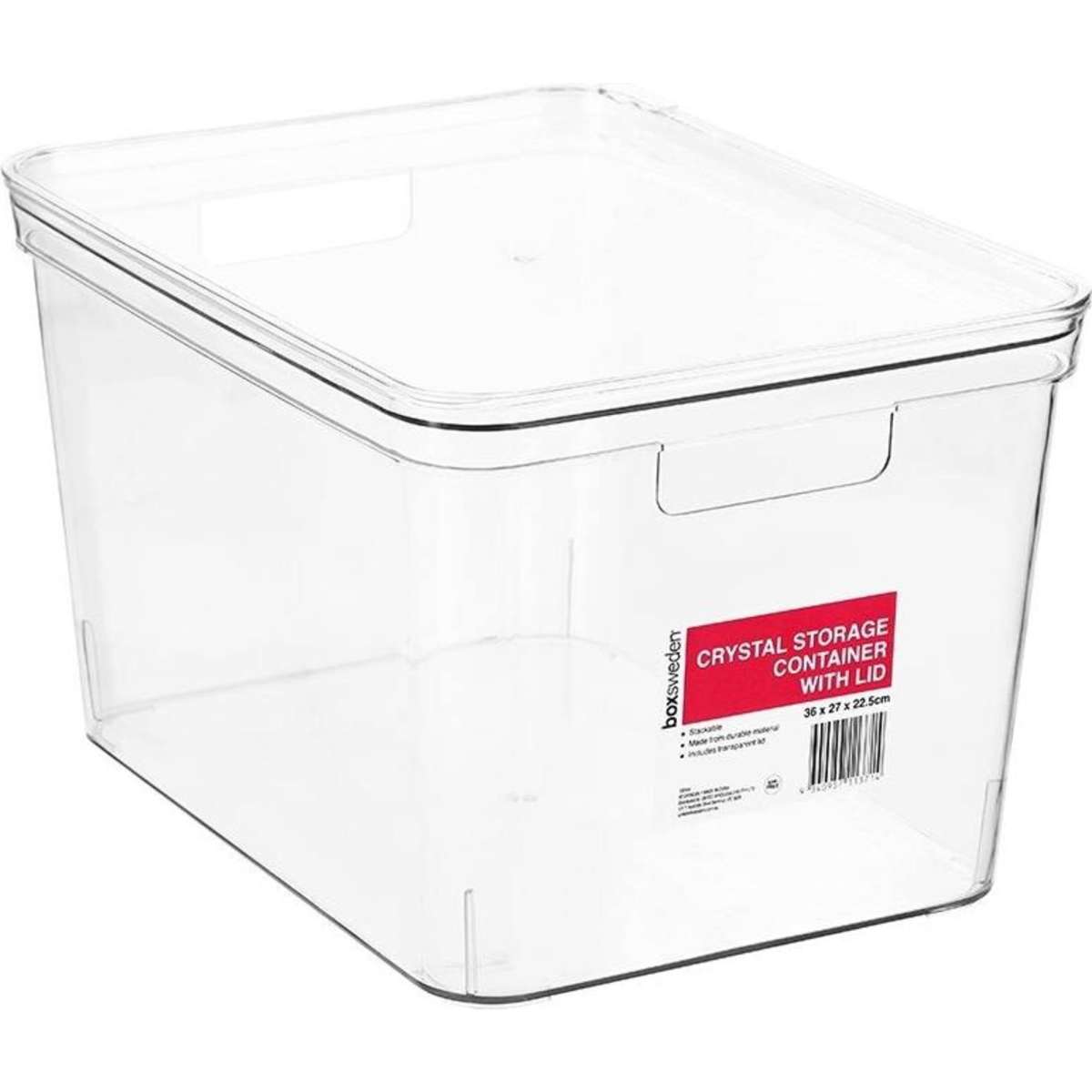 Boxsweden Crystal Storage Container w/ Lid Large Clear 36x22.5cm
