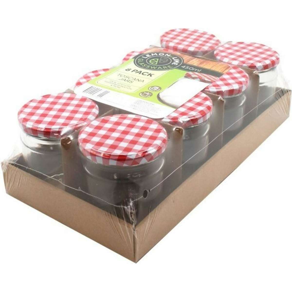 Lemon And Lime 450ml/10cm Toscana Glass Conserve Jars w/ Lid Clear 8PK Woolworths