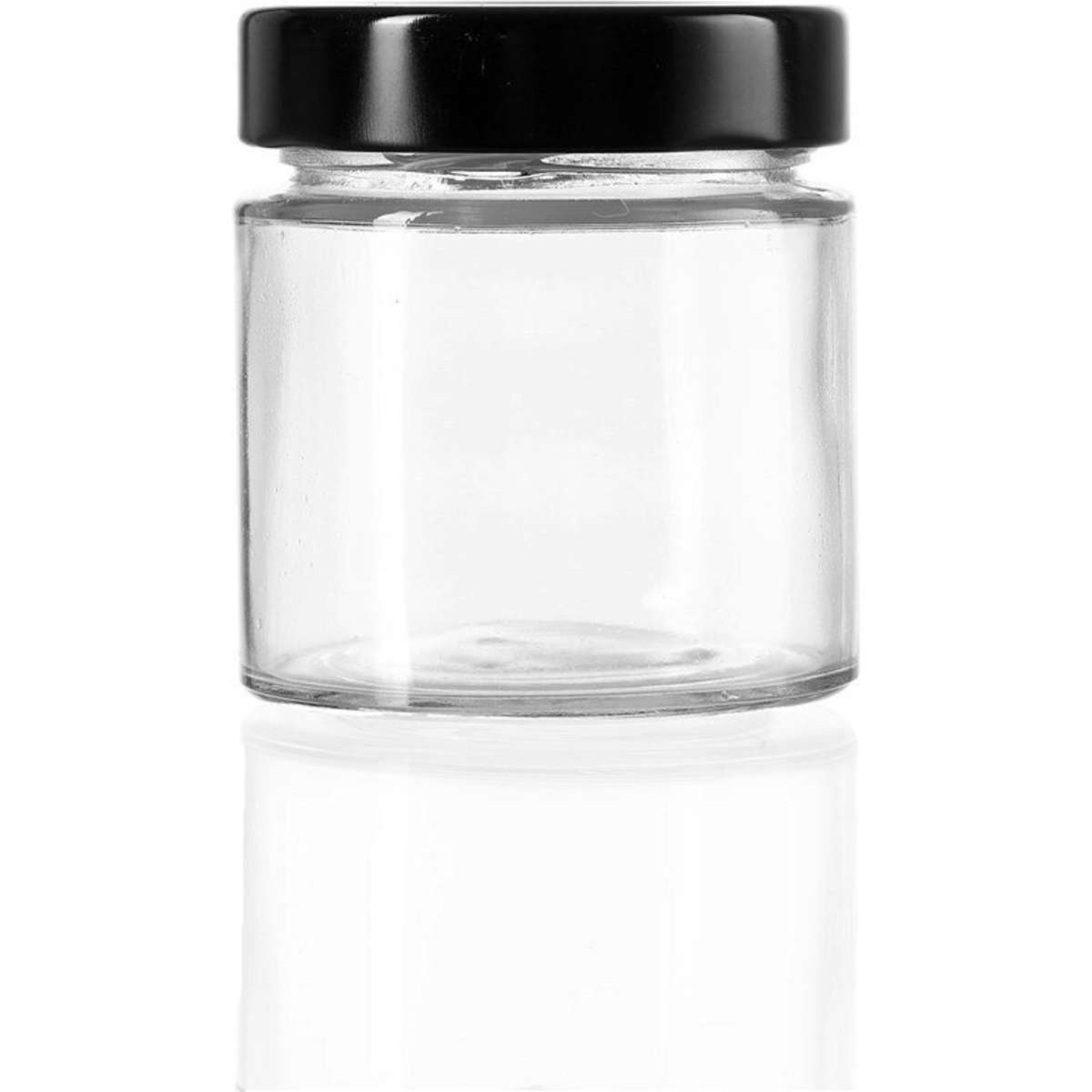 Lemon And Lime Soho Glass Preserve Jar 125Ml With Black Lid 4PK ...