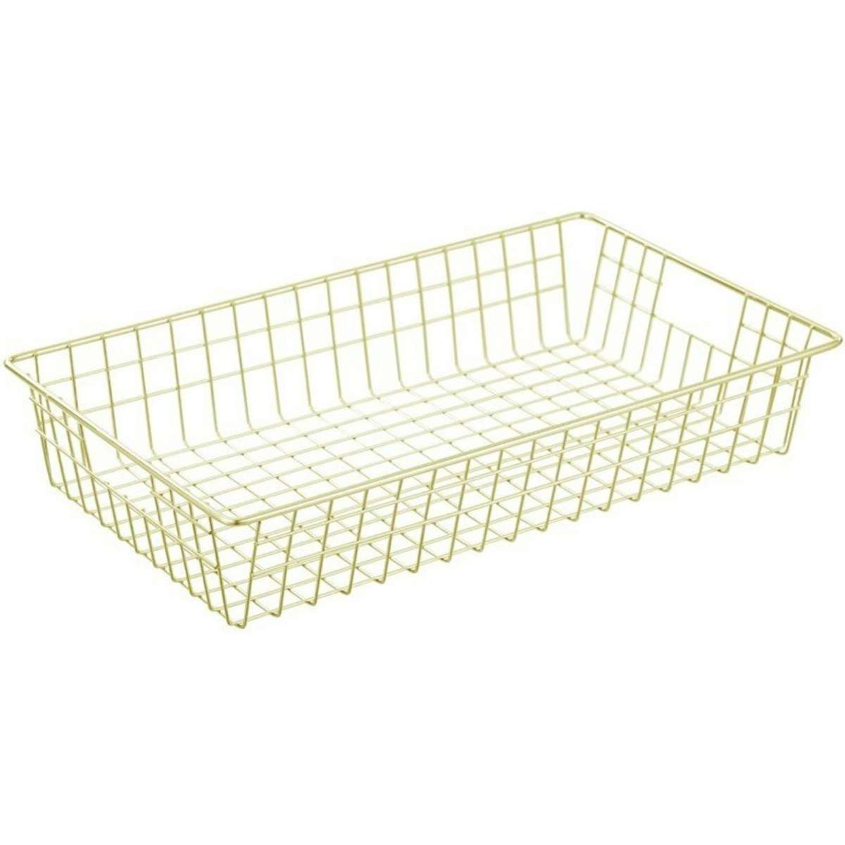 Boxsweden Wire Storage Basket Gold 40x7.5cm Woolworths