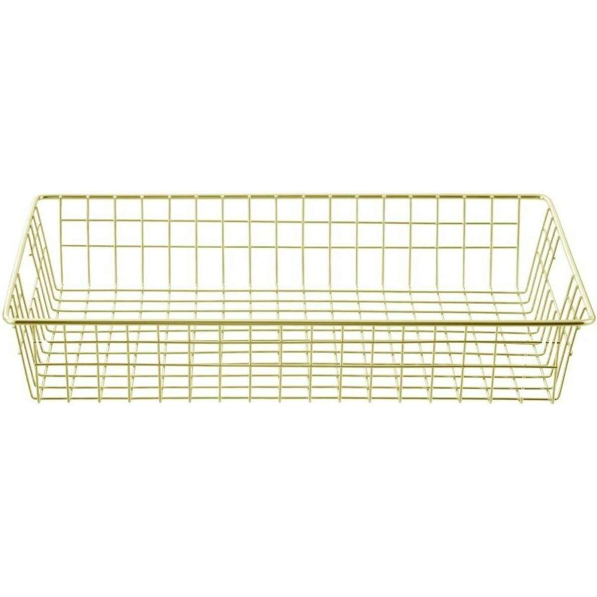 Boxsweden Wire Storage Basket Gold 40x7.5cm Woolworths