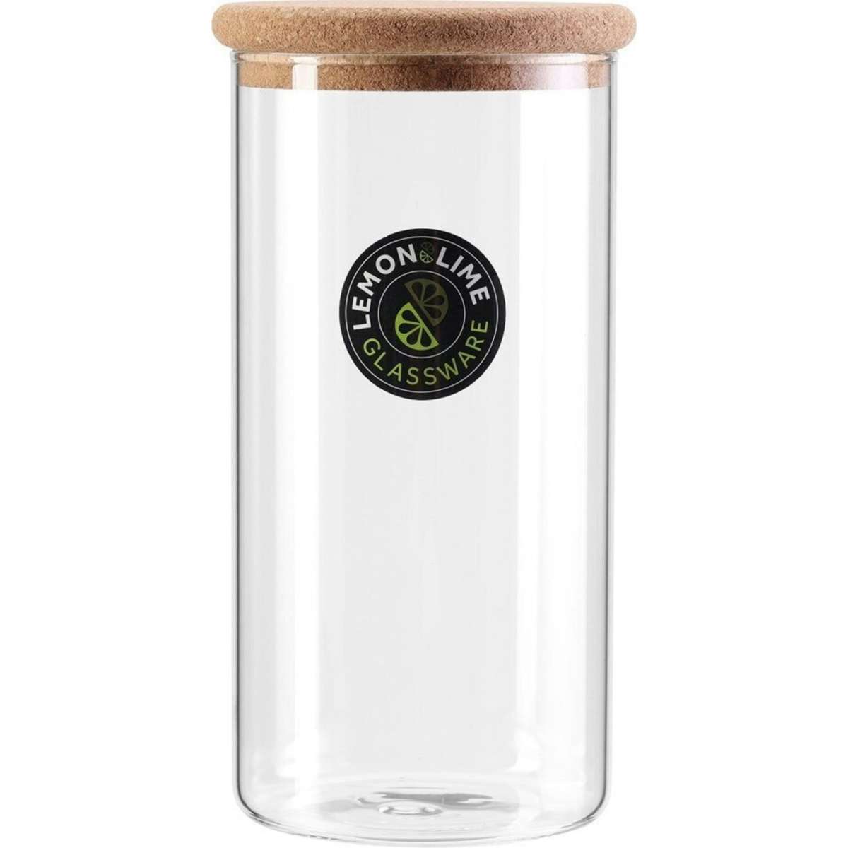 Lemon And Lime Stockholm Glass Canister Cork Lid 1.3L Woolworths
