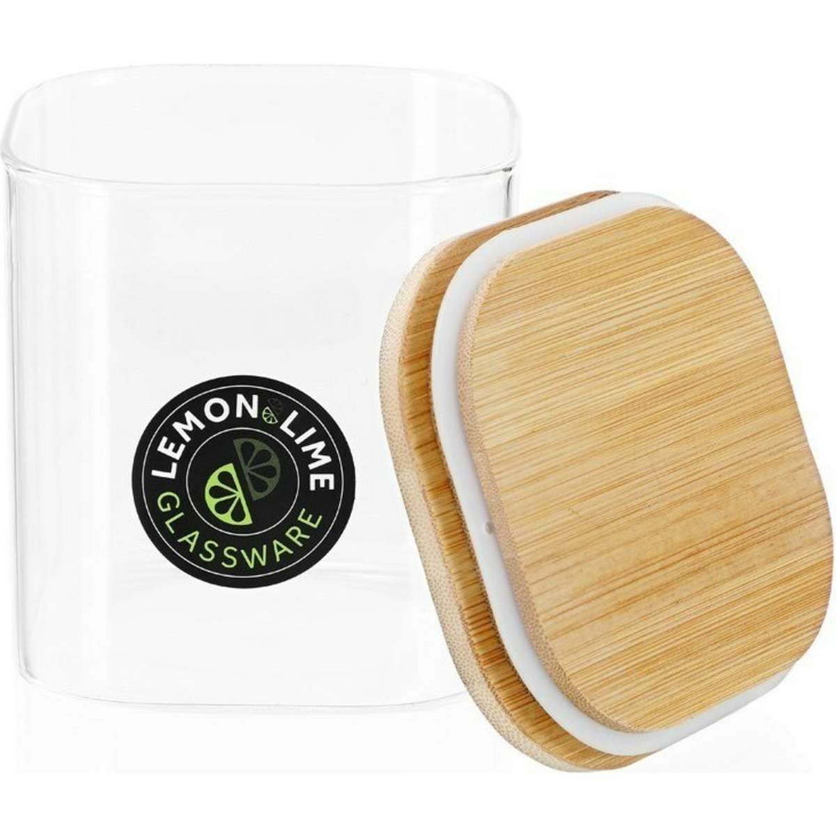 Lemon And Lime Camden Square Glass Jar Bamboo Lid 800Ml Woolworths