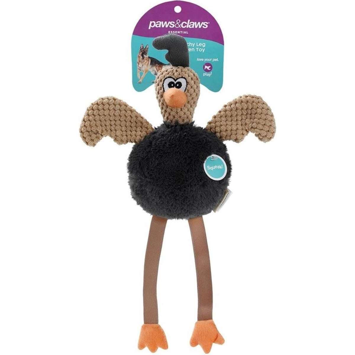 Paws And Claws Pets Stretchy Leg Chicken 40x24cm Toy w/ BuiltIn