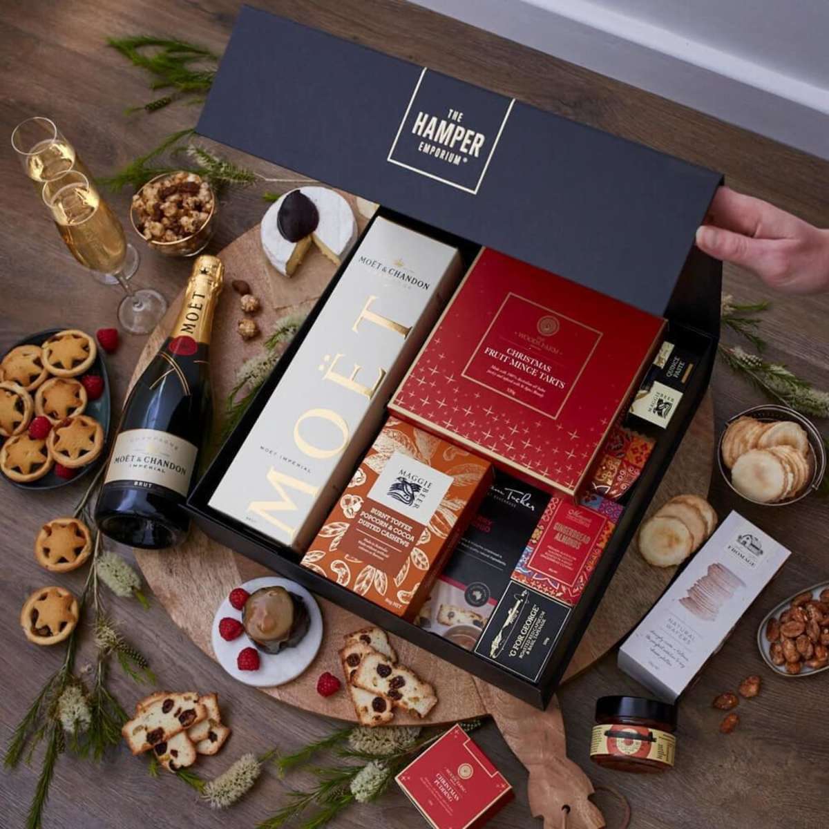 The Hamper Emporium Christmas Bites with Moet Hamper Woolworths