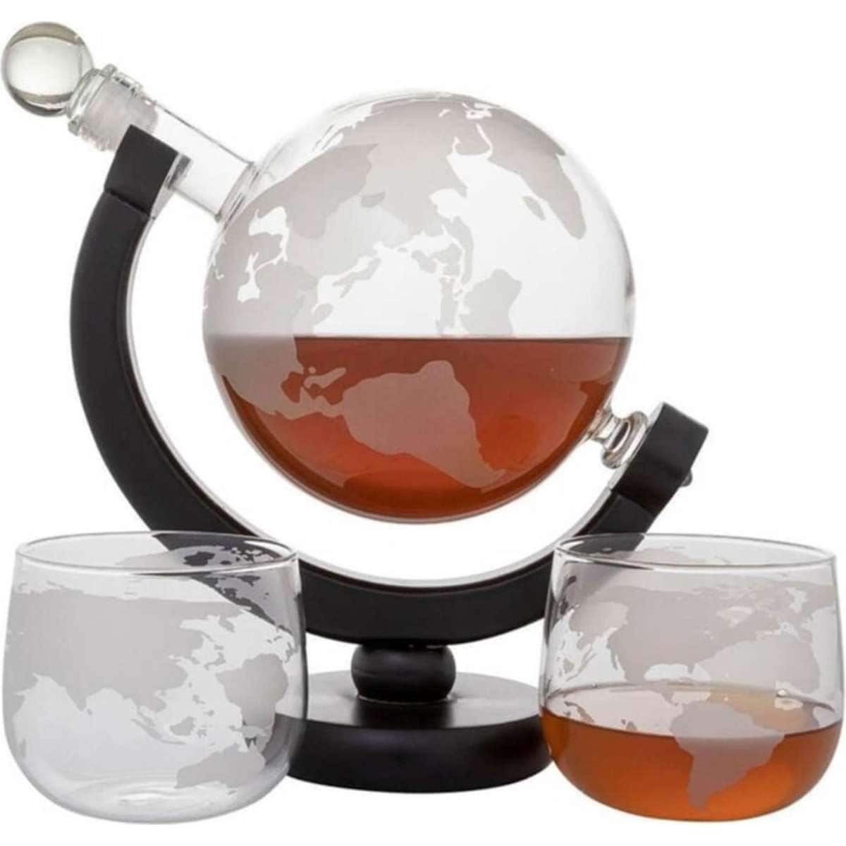 Refinery & Co. Whiskey Decanter Globe & Glass Set Woolworths