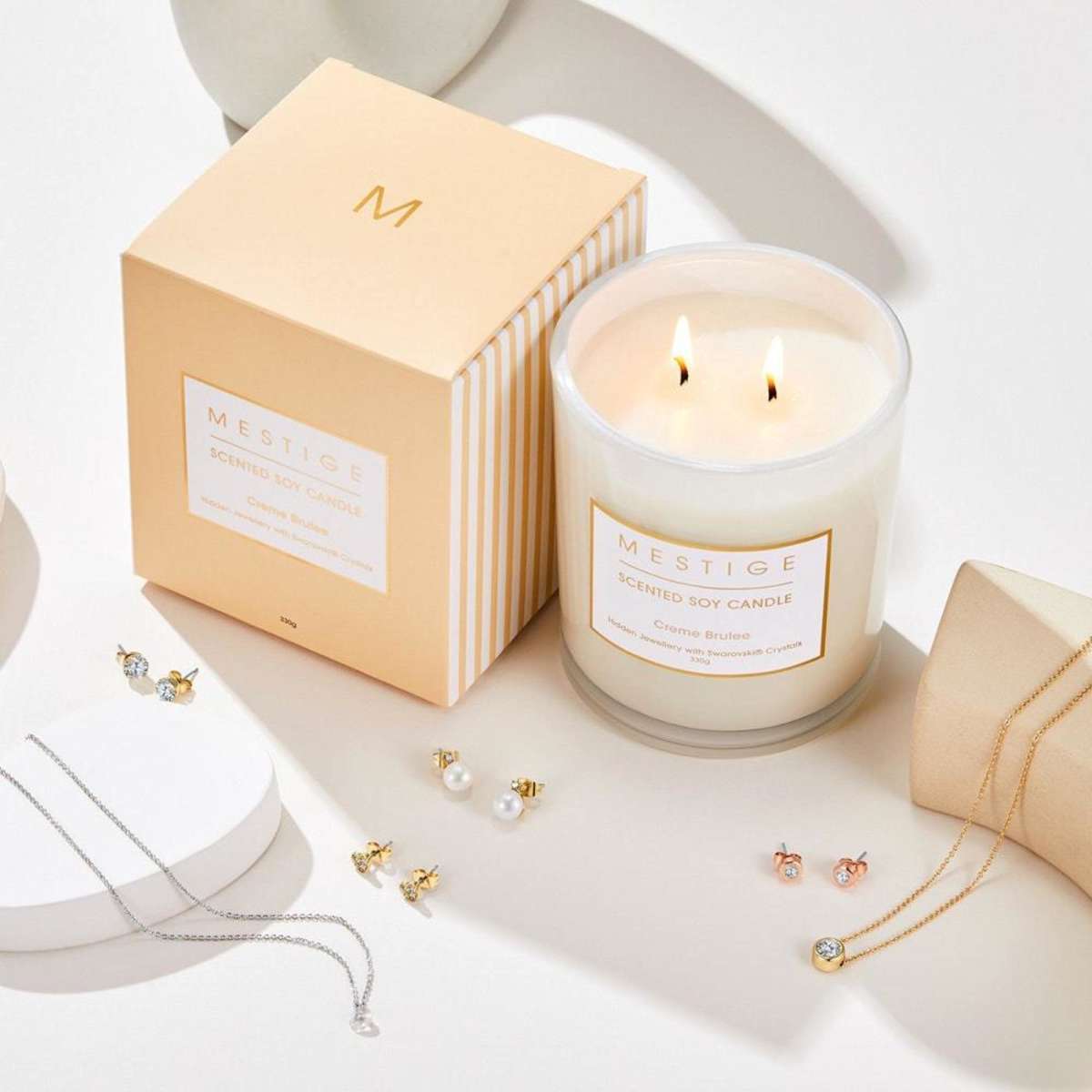 Mestige Creme Brulee Candle with Hidden Jewellery Woolworths