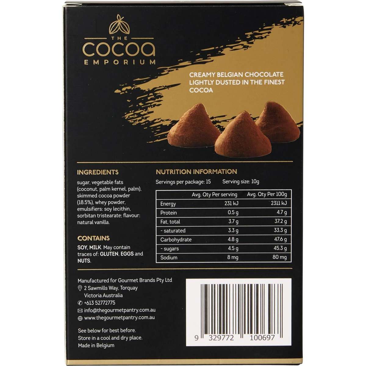 The Cocoa Emporium Belgian Dusted Truffles Cocoa 150g Woolworths
