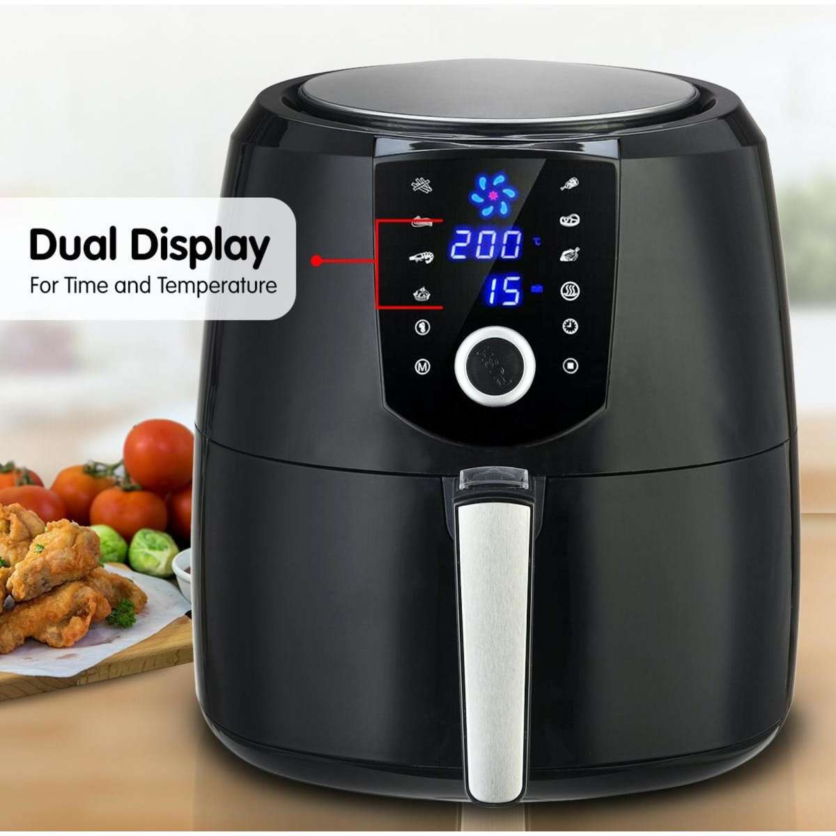 Pronti 7.2L 1800W Air Fryer Cooker Kitchen Oven Black | Woolworths