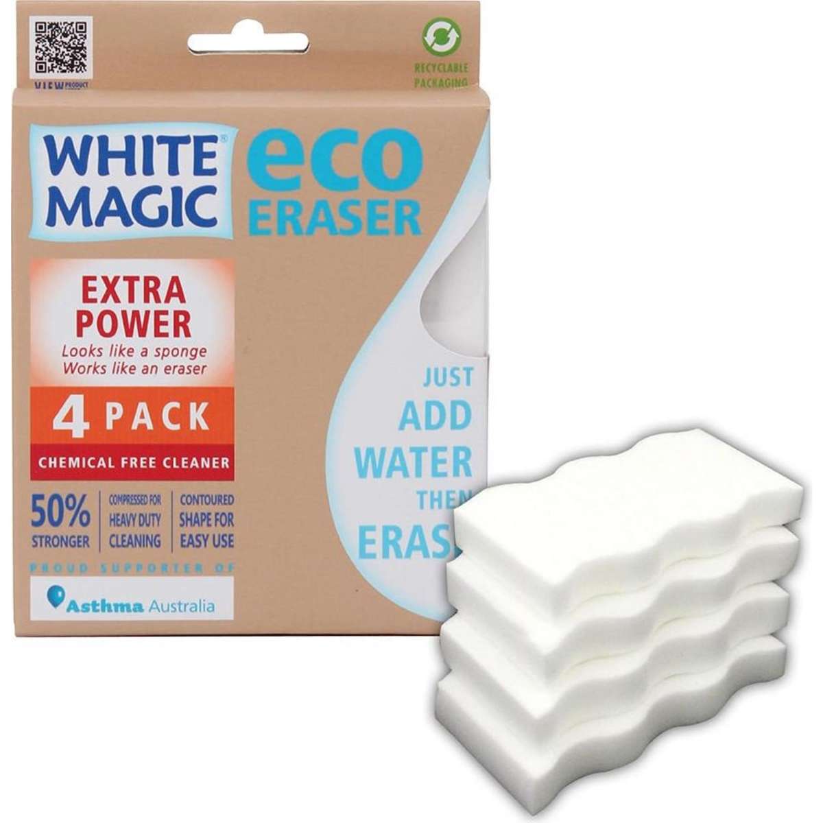 White Magic Eraser Sponge Extra Power 4pack Woolworths
