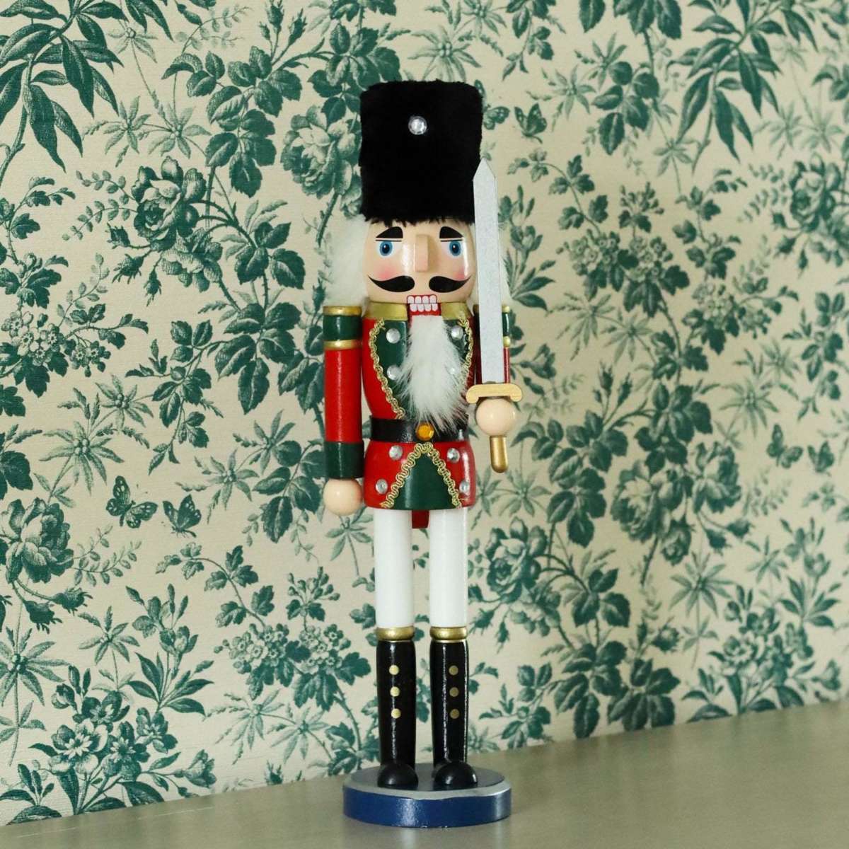 Xmas & Co. Christmas Nutcracker Green Uniform with Sword 38cm Woolworths