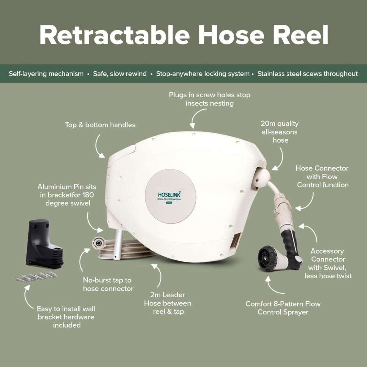 hoselink-retractable-hose-reel-beige-20m-woolworths