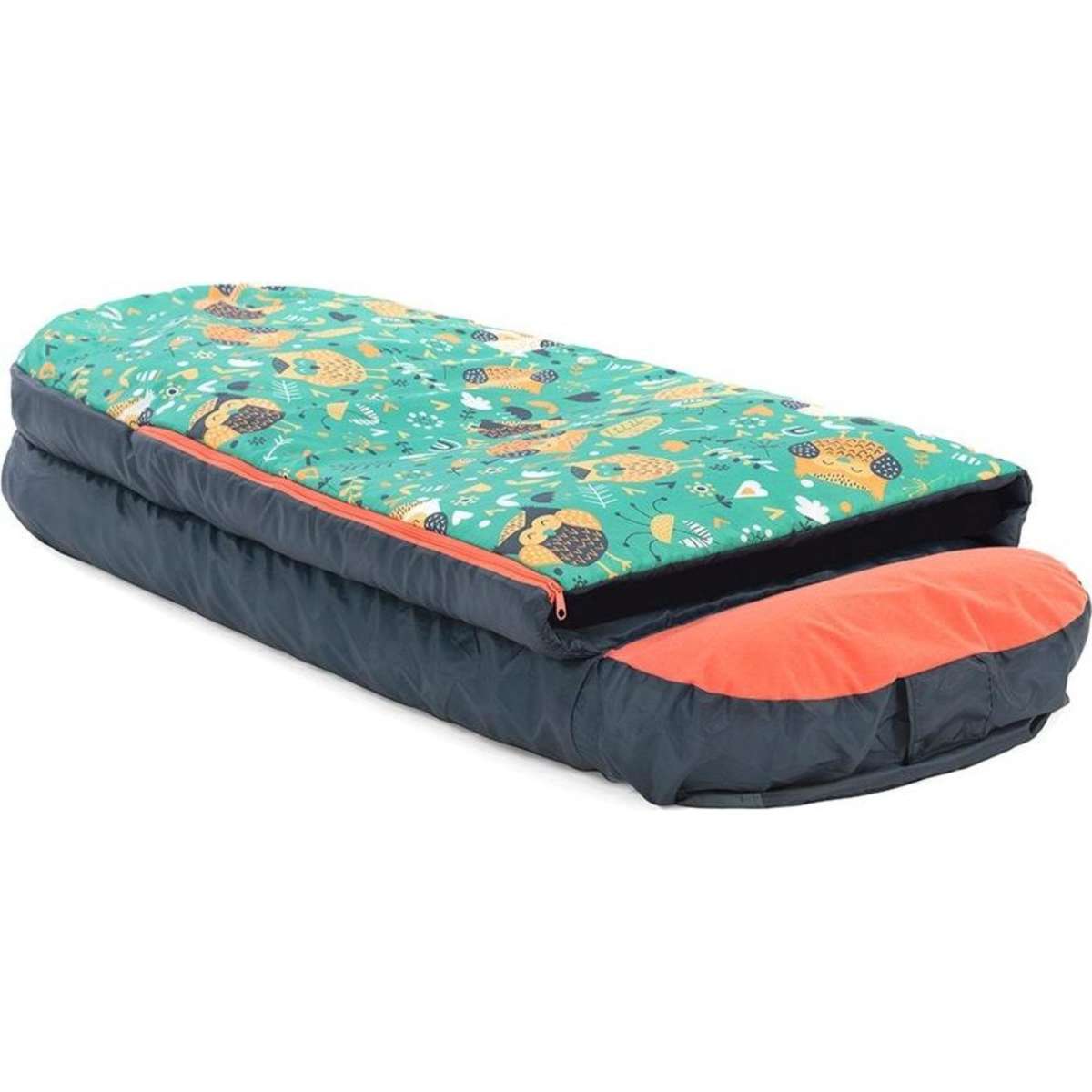 Slumbertrek 2 In 1 Instant Ready Kids Size Air Bed Sleeping Bag Owl