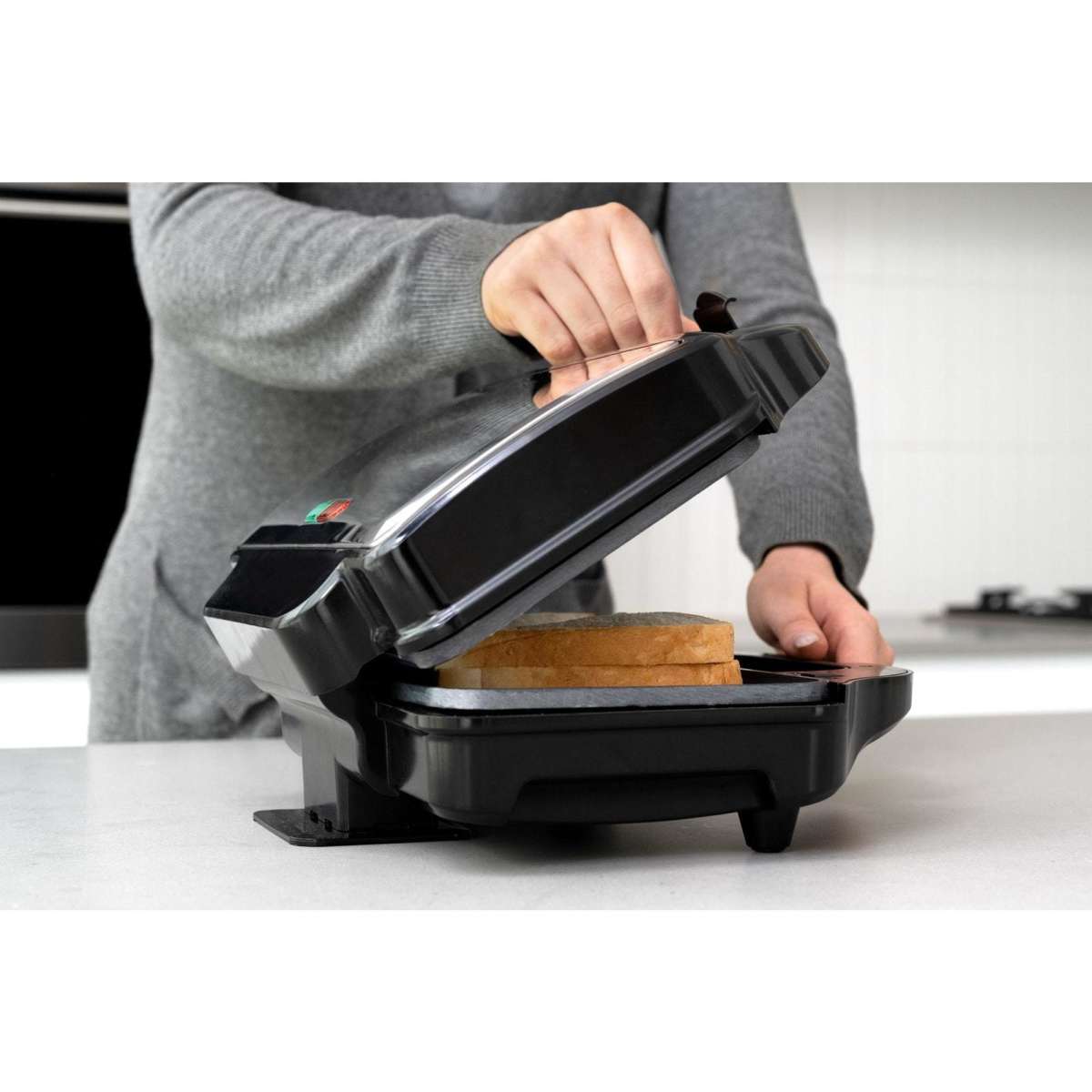 Healthy Choice Sandwich Press w/ 3 Interchangeable Plates Incl Toasties & Waffles Woolworths