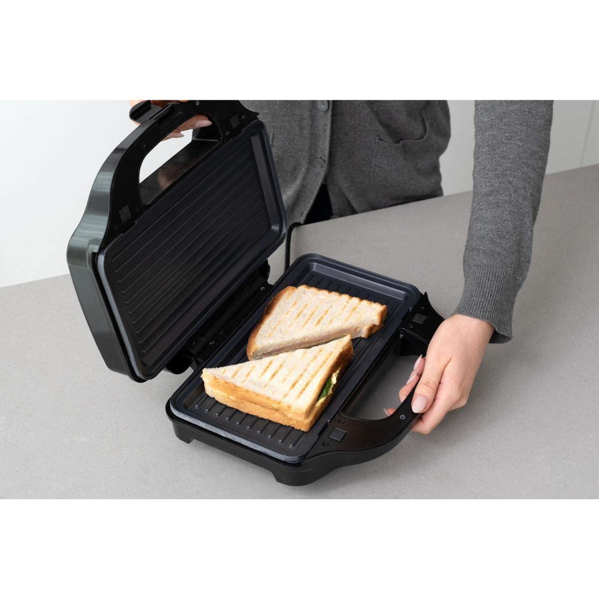 Healthy Choice Sandwich Press w/ 3 Interchangeable Plates Incl Toasties