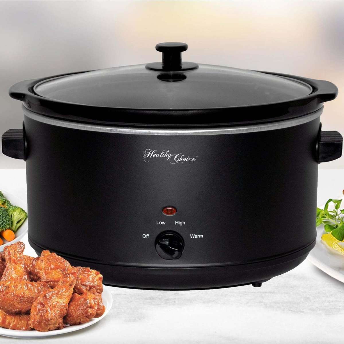 Healthy Choice 8L Slow Cooker Large Capacity Ceramic Pot (300W) Black
