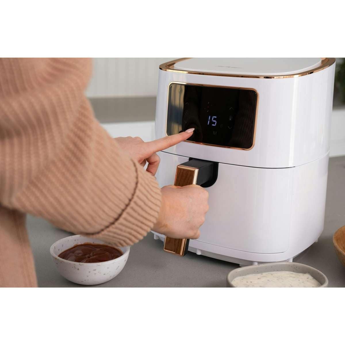 Healthy Choice 7L Digital Air Fryer (White Rose Gold) 1700W,