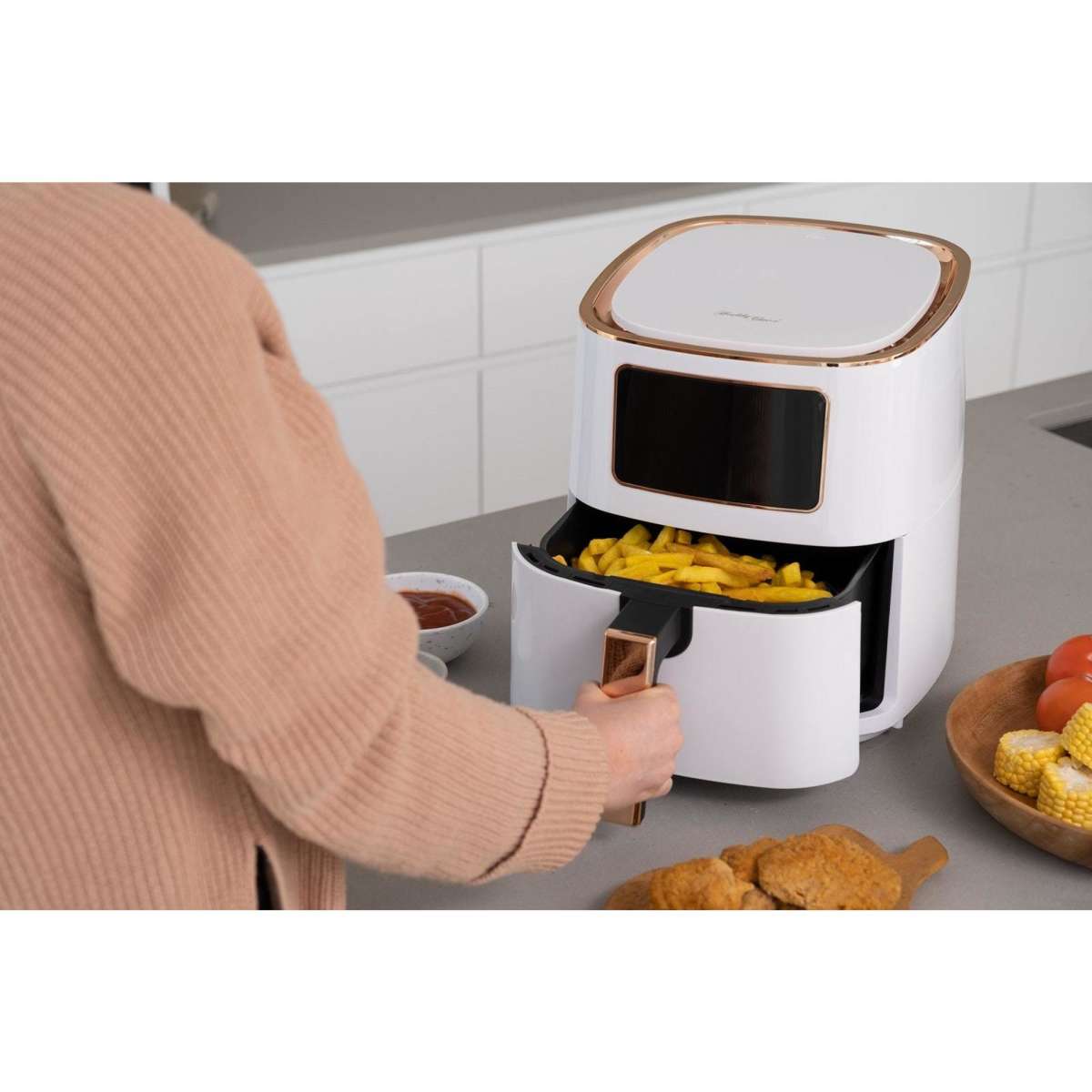 Healthy Choice 7L Digital Air Fryer (White Rose Gold) 1700W,
