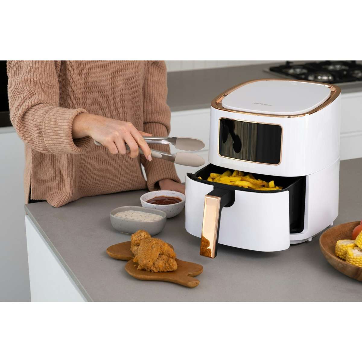 Healthy Choice 7L Digital Air Fryer (White Rose Gold) 1700W,