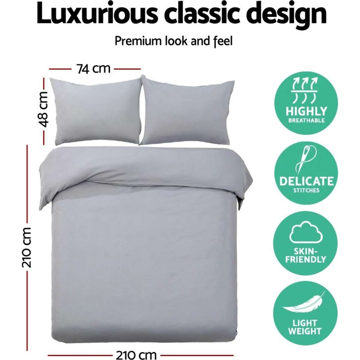 Giselle Bedding Quilt Cover Set Classic Grey Queen Woolworths