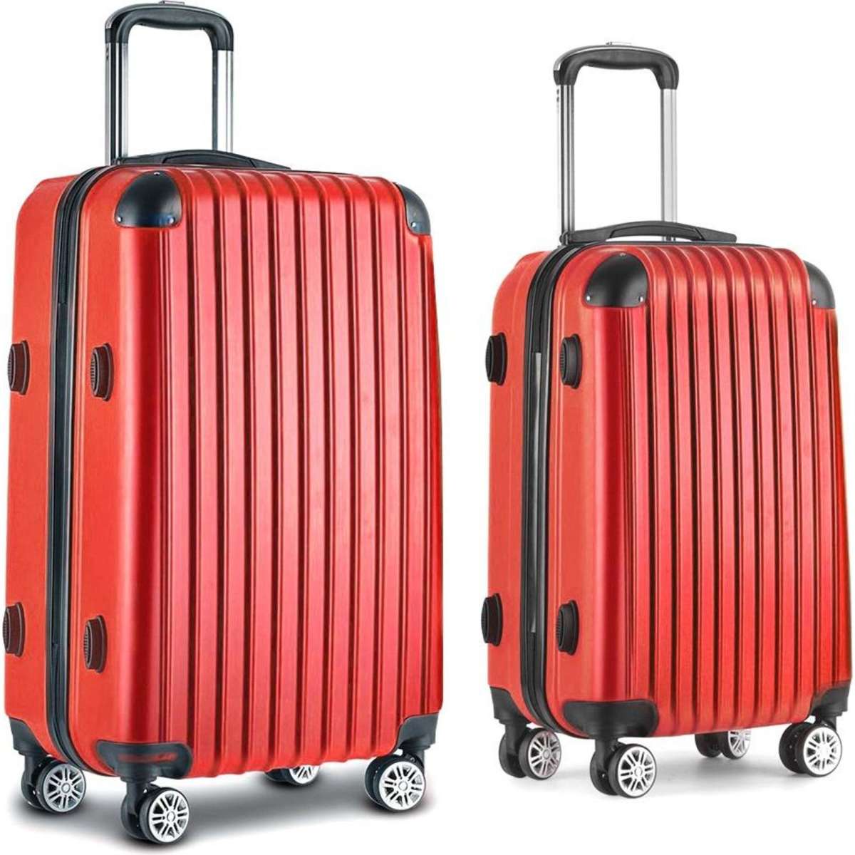 Wanderlite 2pc Luggage Trolley Travel Set Suitcase Carry On TSA Hard