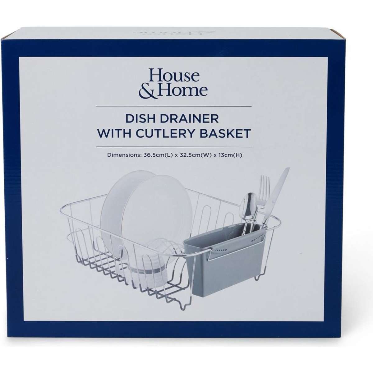 House & Home Dish Drainer with Cutlery Basket Woolworths