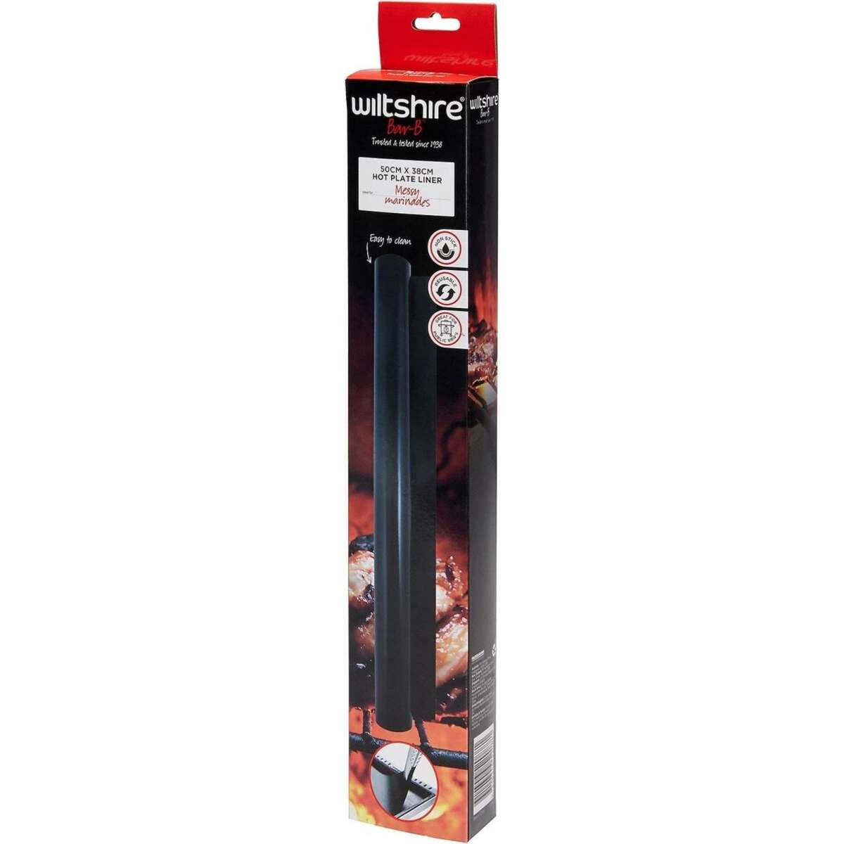 Wiltshire Bar B Hot Plate Liner (50cm x 38cm) Black Woolworths