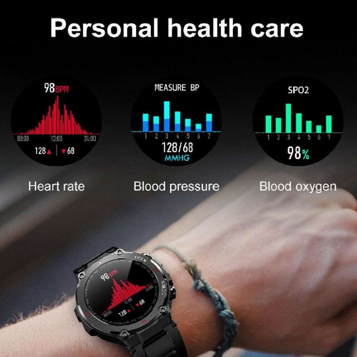 Smart Watch for Men with Bluetooth Call Sports Heart Rate Blood ...