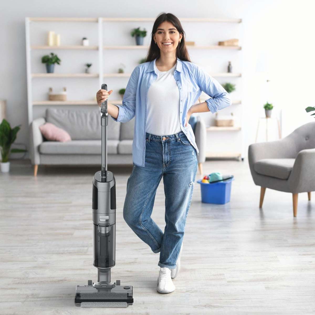 MyGenie Titan XL Intelligent Stick Vacuum 4in1 Wet Dry Mop Vacuum