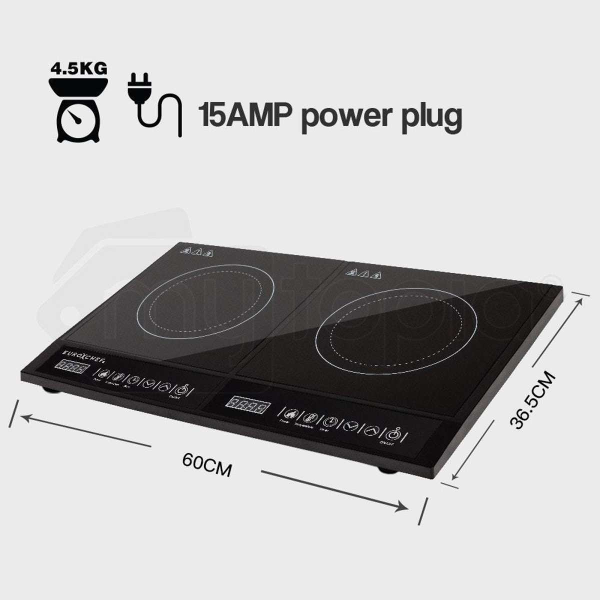 Eurochef Electric Induction Cooktop Portable Kitchen Ceramic Cooker Cooktop 15Amp Woolworths