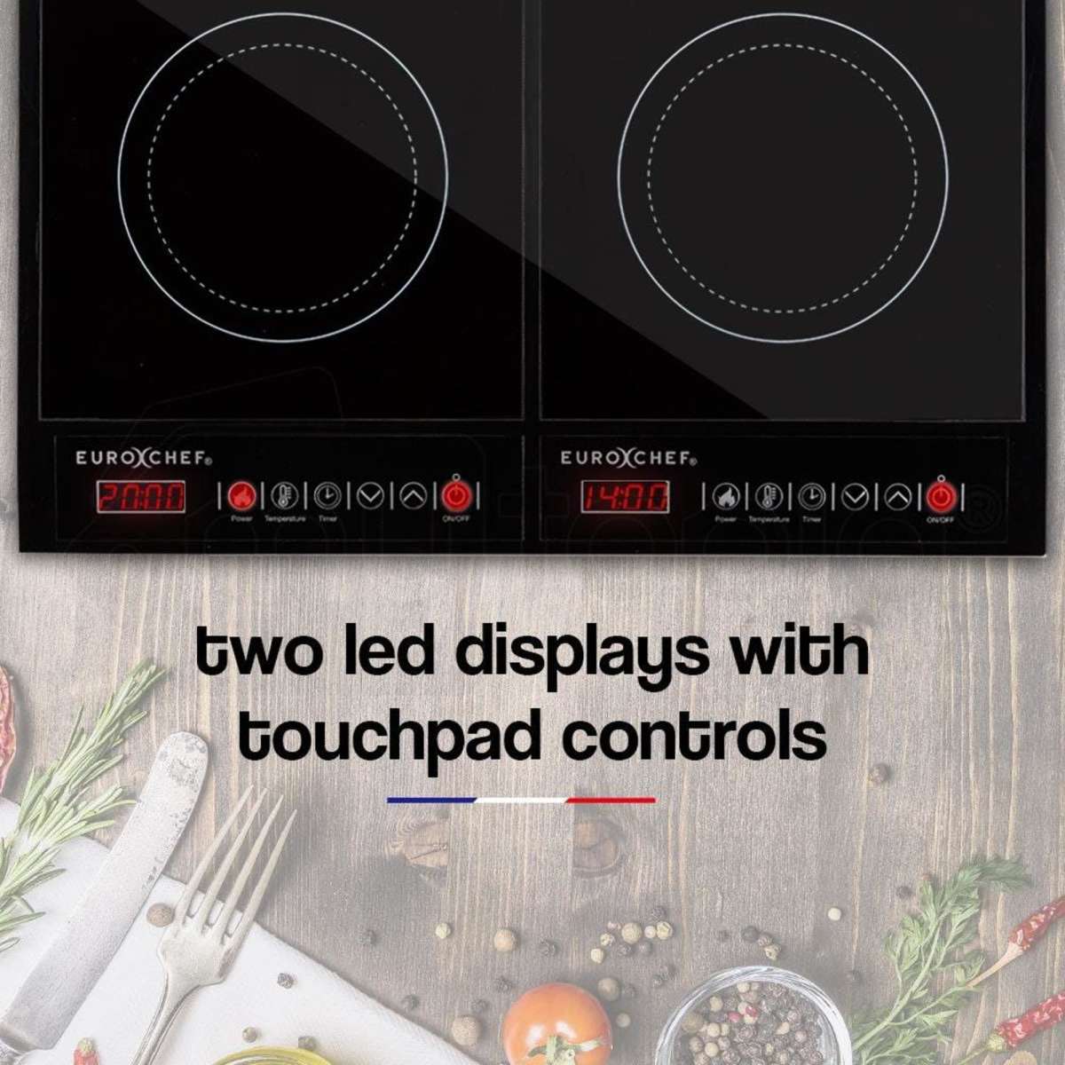 Eurochef Electric Induction Cooktop Portable Kitchen Ceramic Cooker