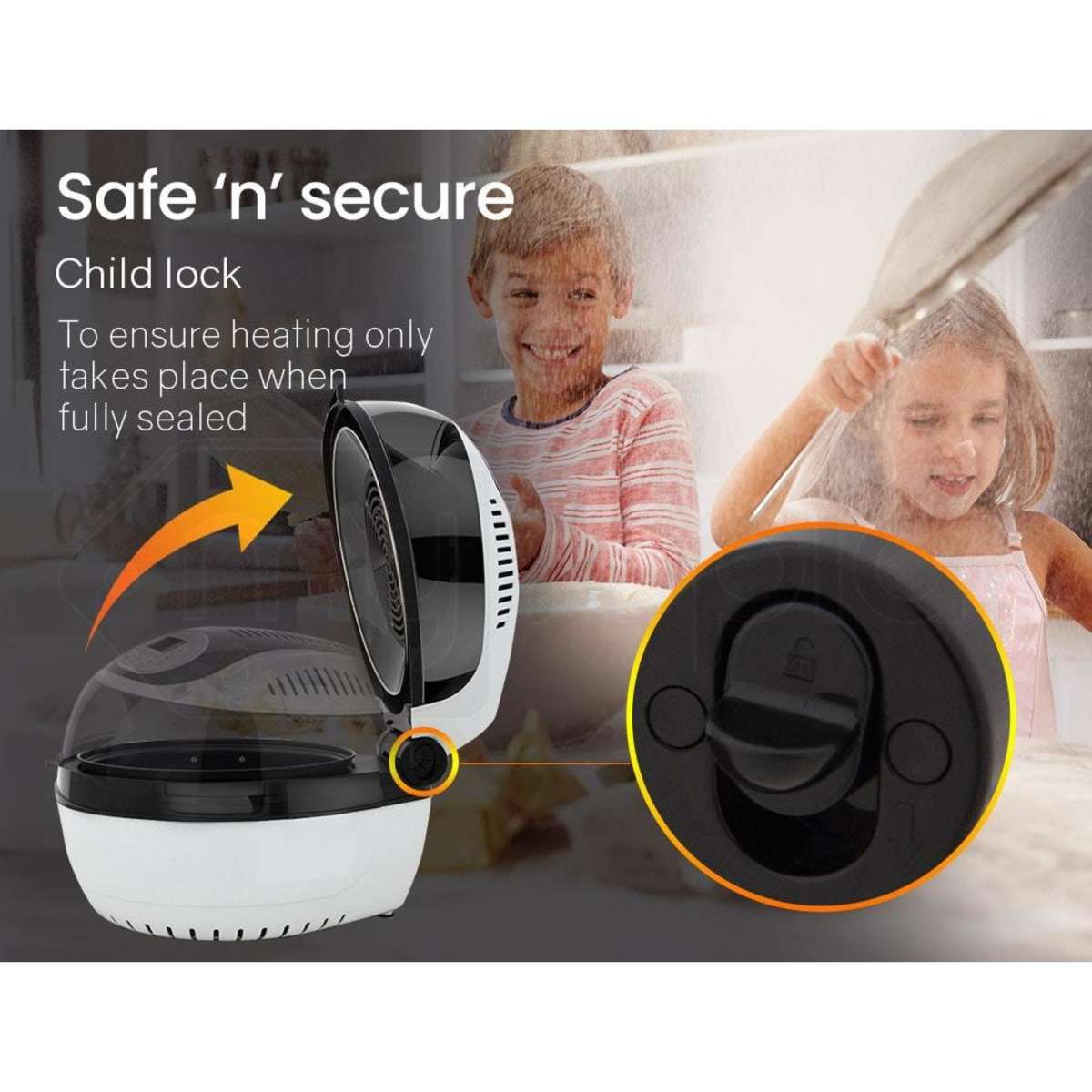 Eurochef 10L Electric Digital Air Fryer With Rotisserie, Rotating Fry