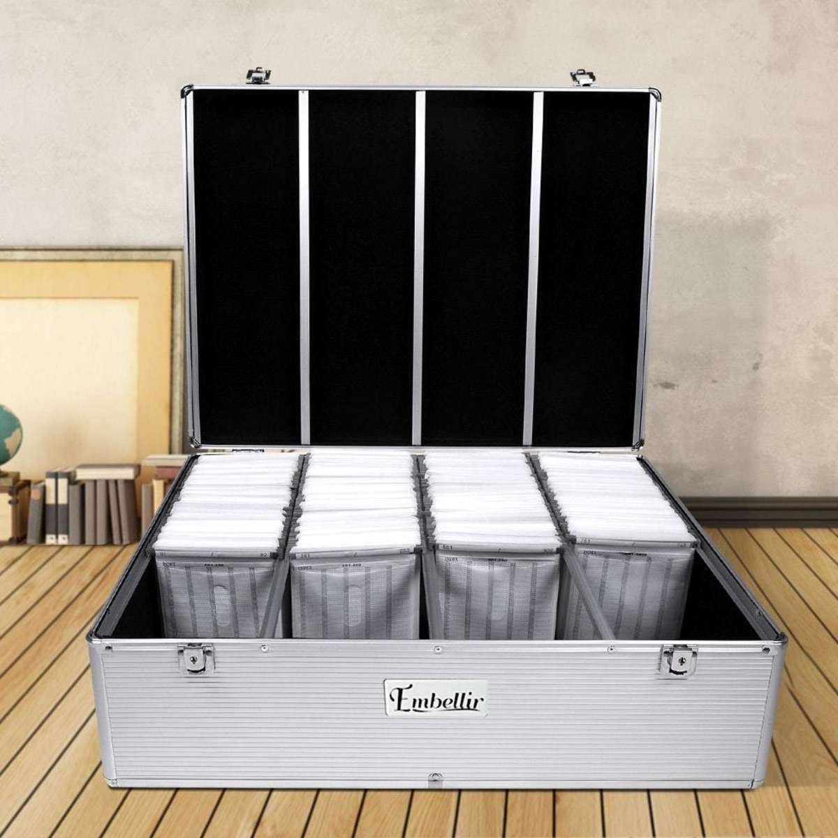 Embellir CD Case DVD Cases Storage Box 1000 Discs Aluminium Case DVD