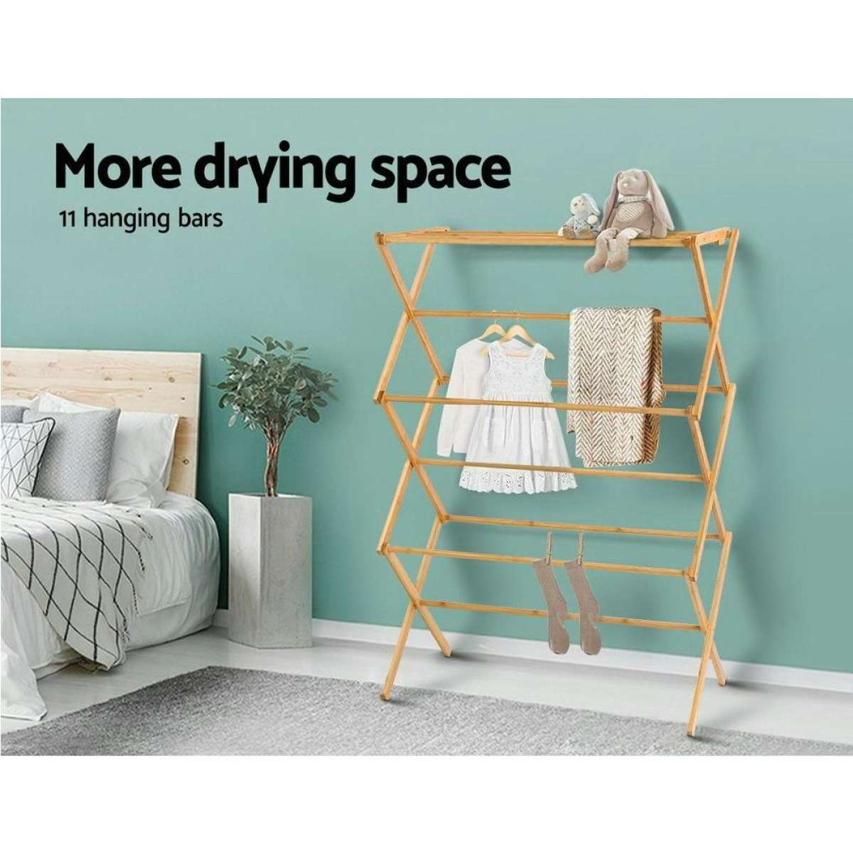 Artiss Clothes Aier Coat Rack Foldable Hanger Dryer Woolworths