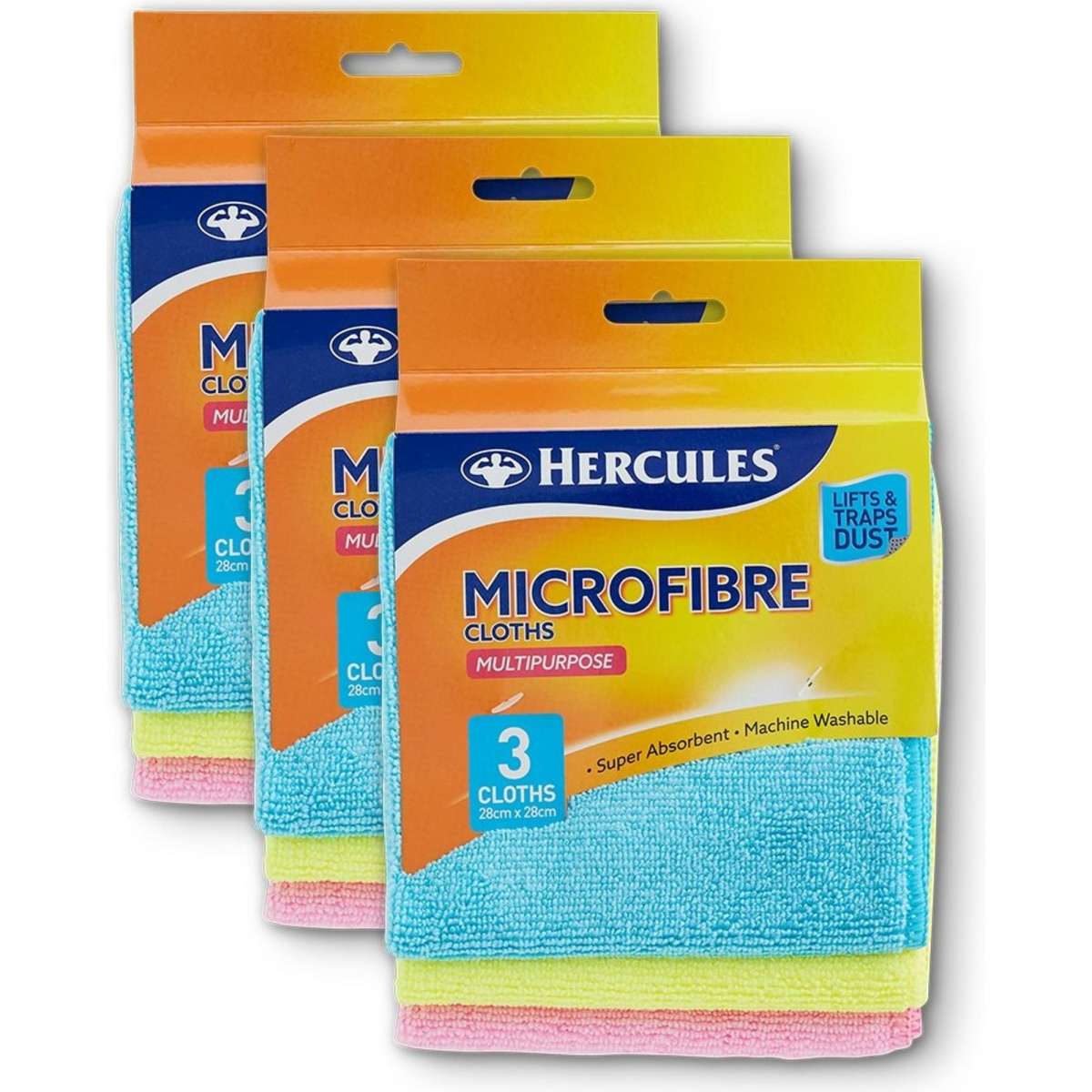 Hercules Multipurpose Microfibre Cloths 3x 3pc Woolworths