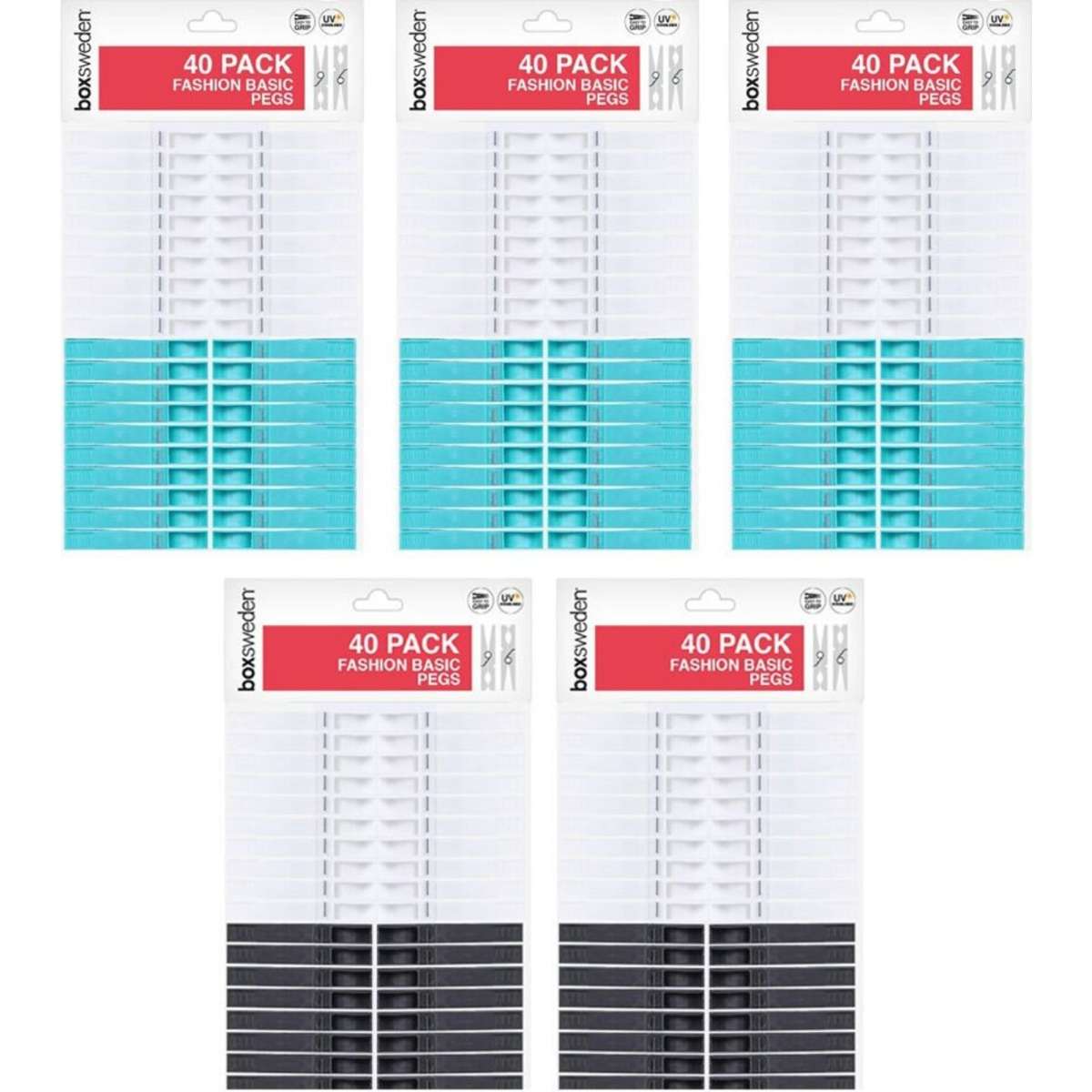 Boxsweden Clothes Pegs 5x 40pc Woolworths