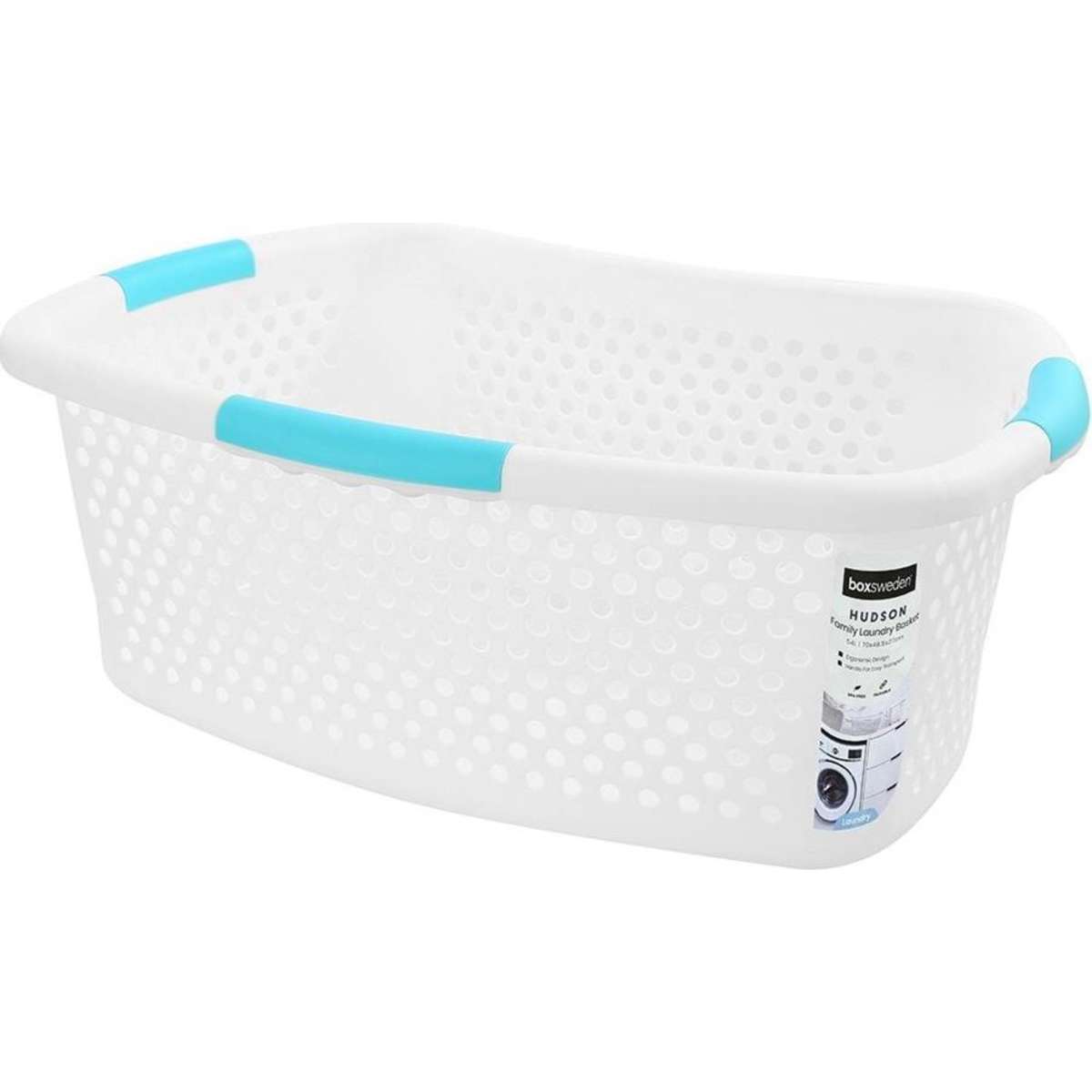 Boxsweden Hudson Family 54L/70cm Laundry Basket Hamper Assorted