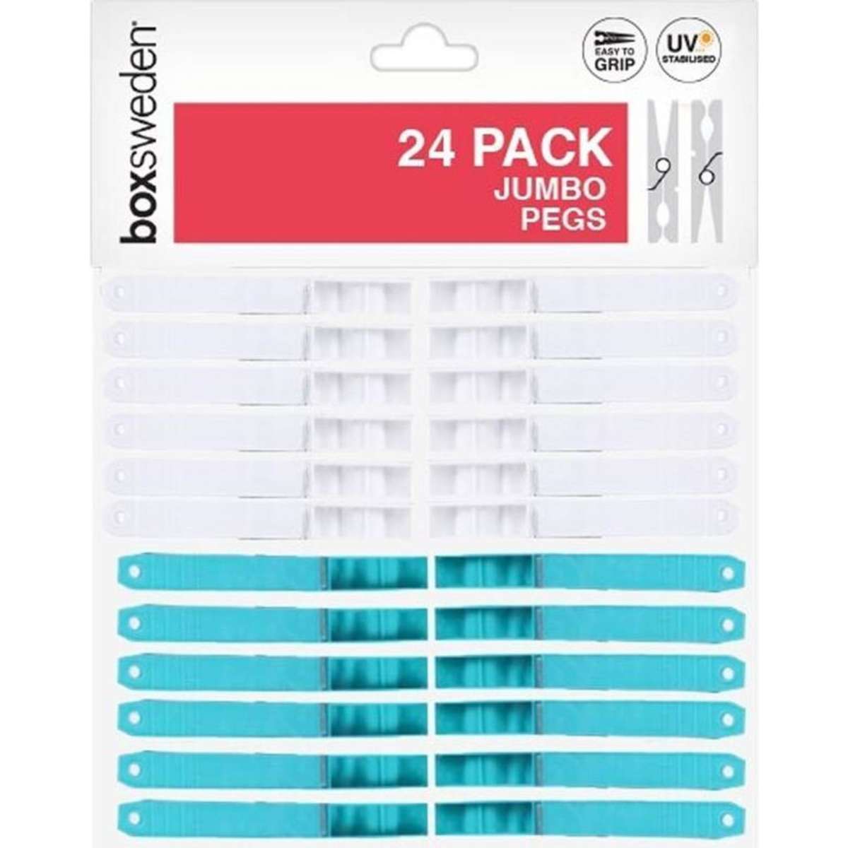 Boxsweden Clothes Pegs Large Assorted 4x 24PK Woolworths