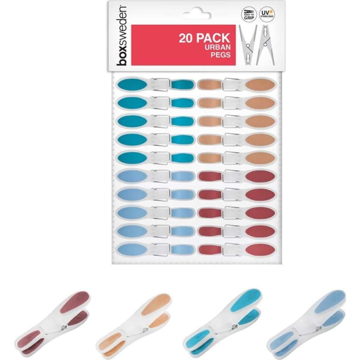 Box Sweden Soft Tip Clothes Pegs 60pc Woolworths